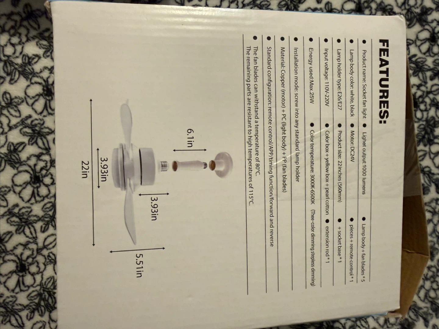 LED Socket Fan with Remote Control - photo 2