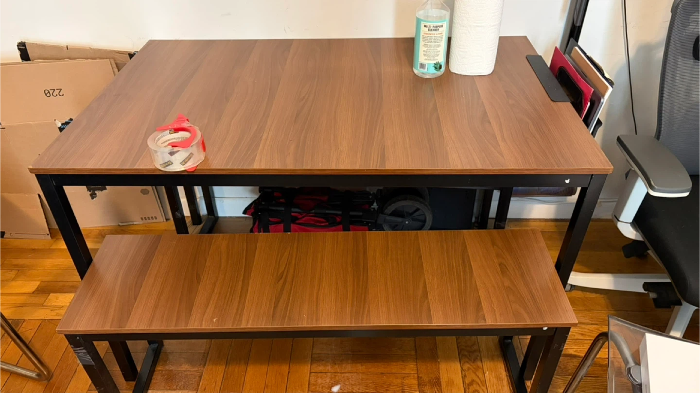 Dining Table with 2 Benches (CAN BE TAKEN APART FOR TRANSPORT)