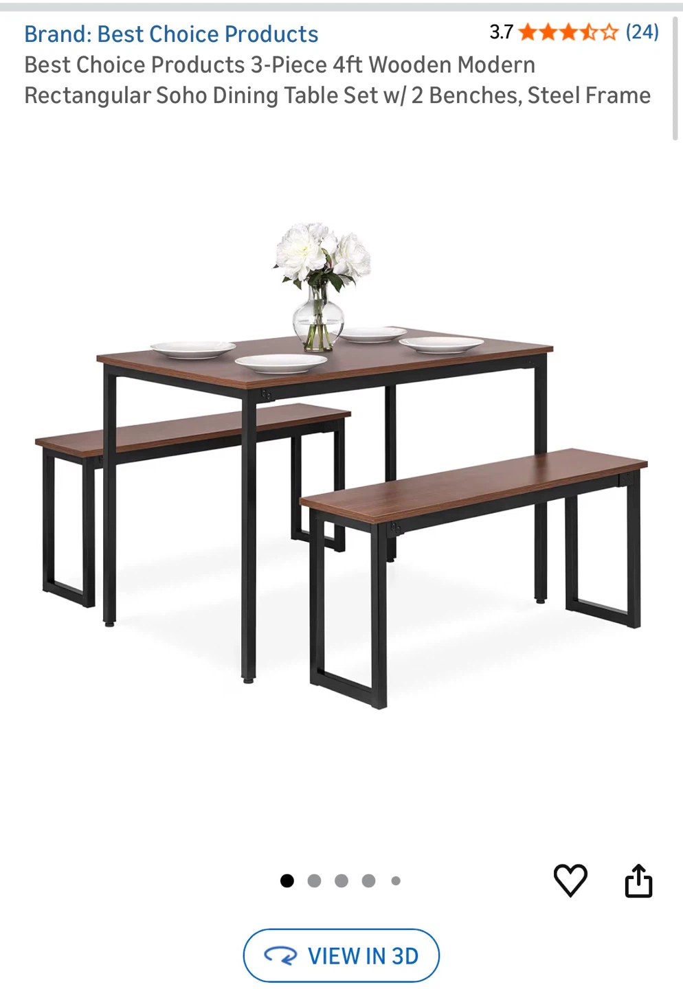 Dining Table with 2 Benches (CAN BE TAKEN APART FOR TRANSPORT) - photo 4