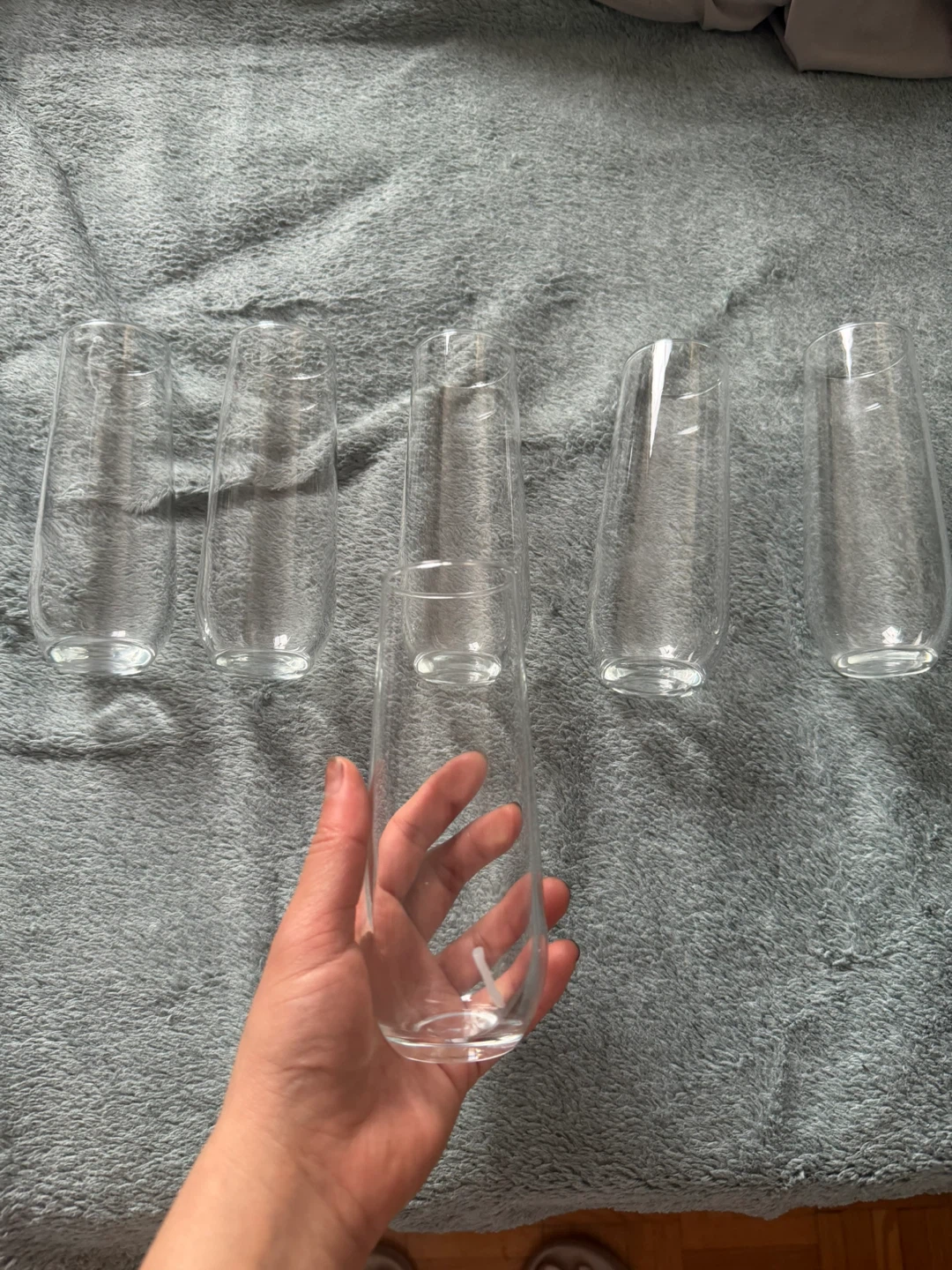 Set of 6 Clear Stemless Wine Glasses - photo 2