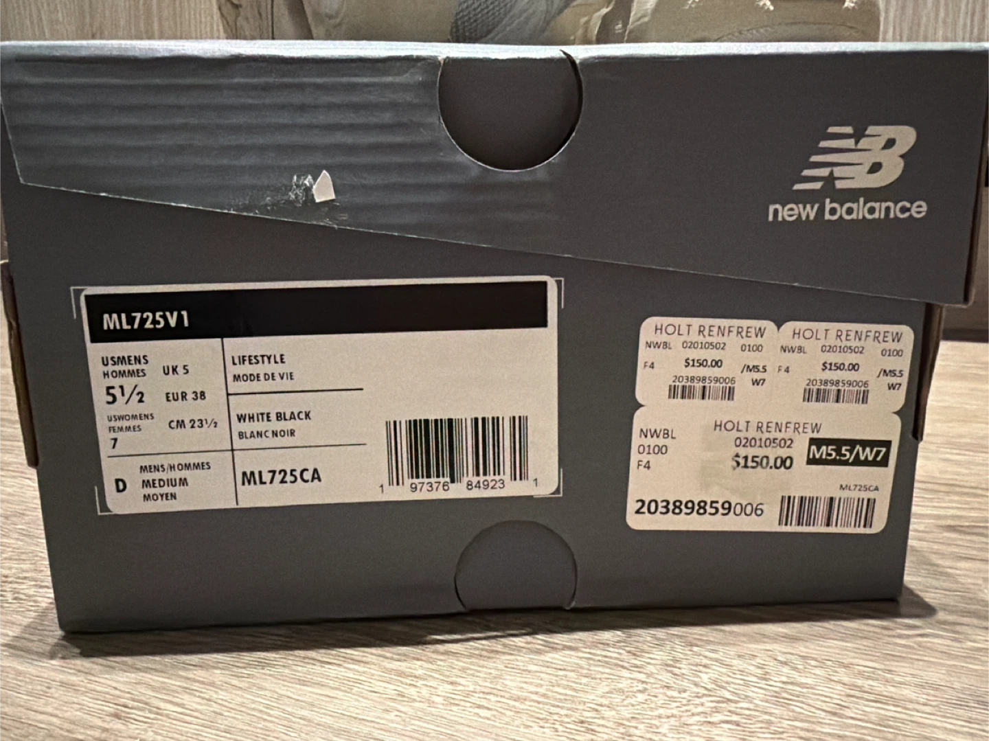 New Balance 725 Sneakers White/Black Women's Size 7 - photo 3