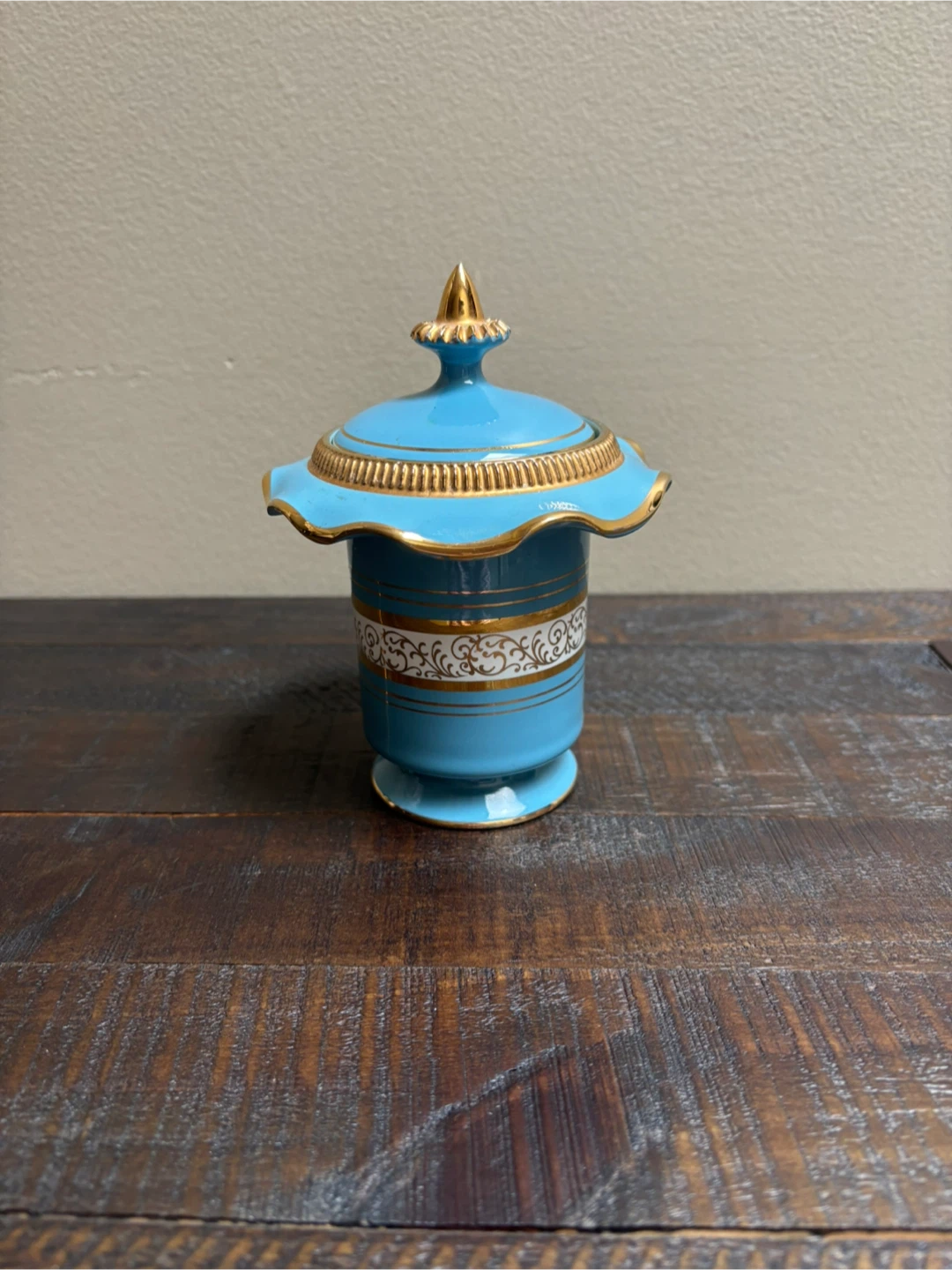 Vintage N. & C. Golden Century Lidded Jar Italy