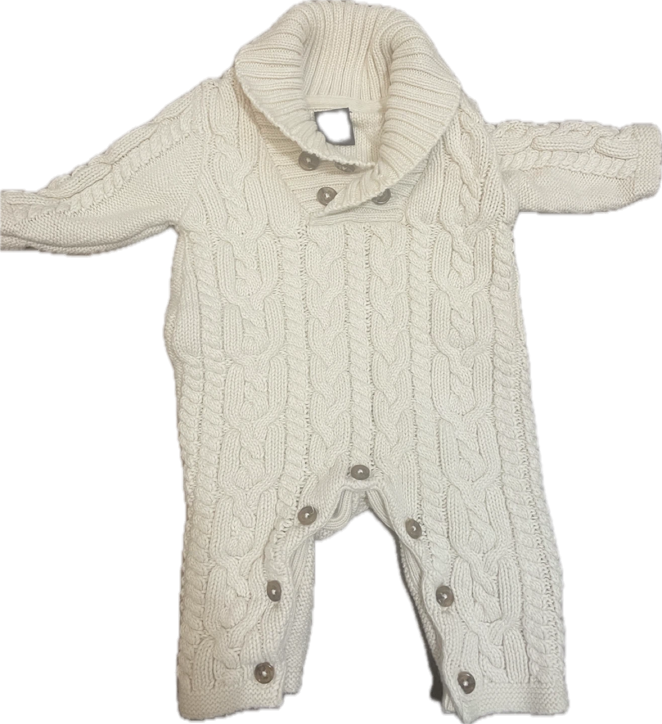 Baby Gap Cream Cable onesie  0-3 Months
