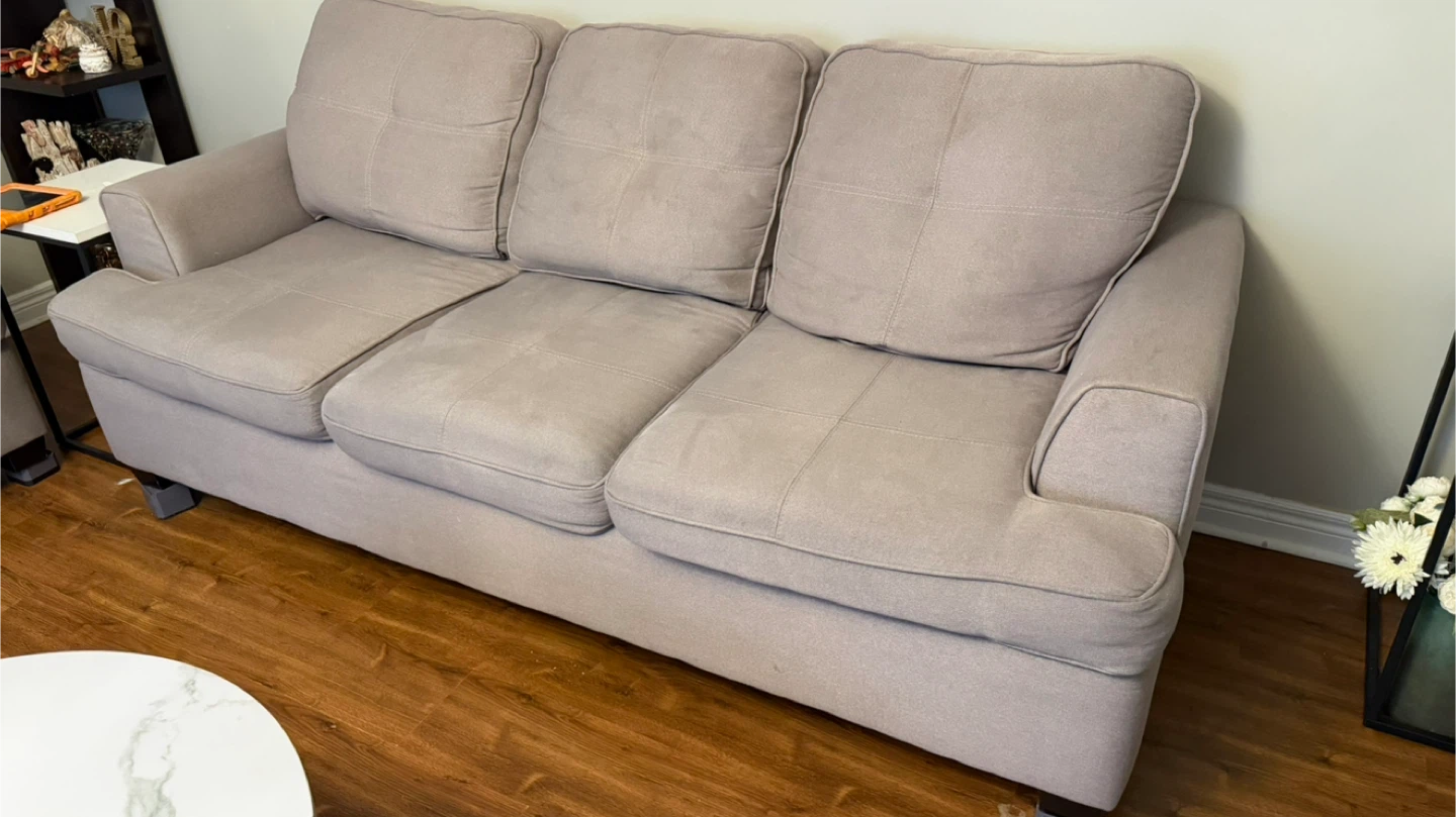 Grey Fabric Sofa & Love seat