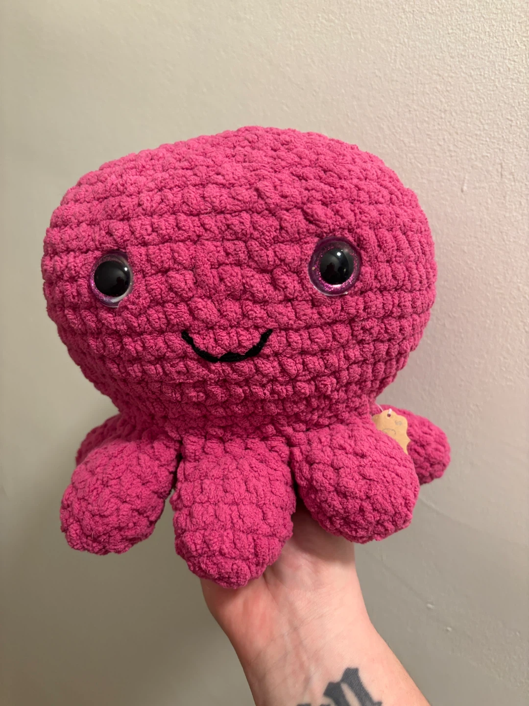 Pink Crocheted Stuffed Octopus Doll - photo 2