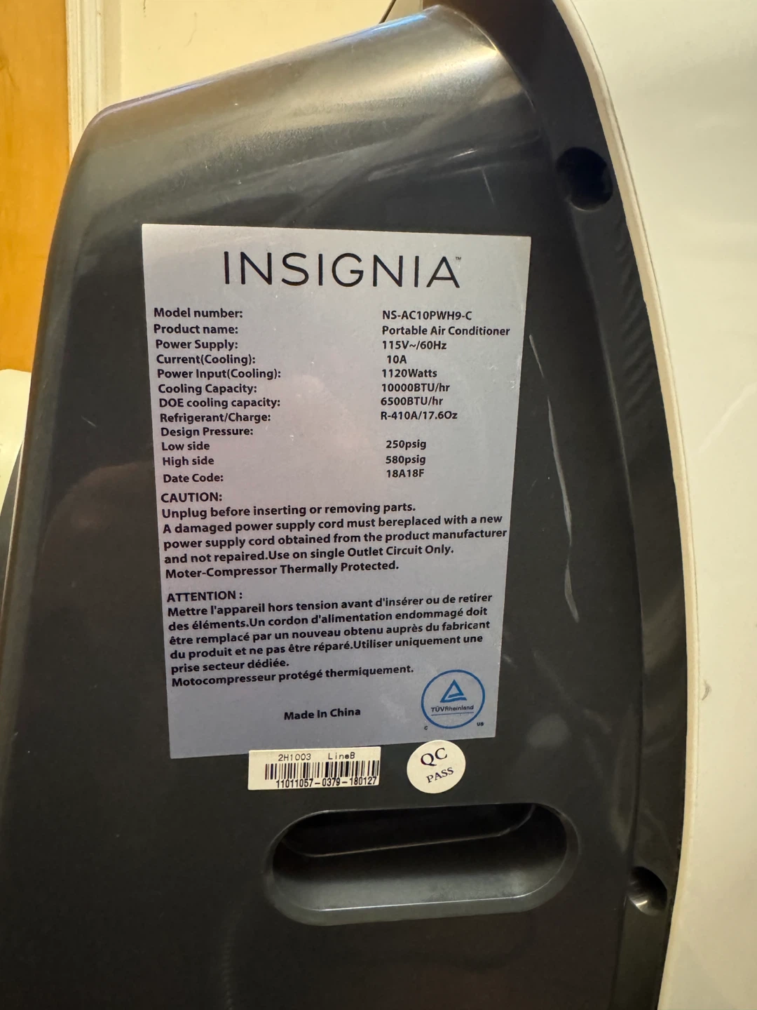 Insignia Portable Air Conditioner NS-AC10WH9-C