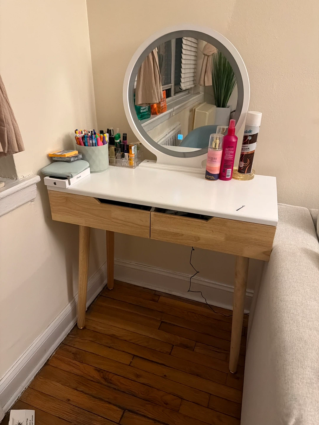 Vanity Makeup Table with LED Mirror