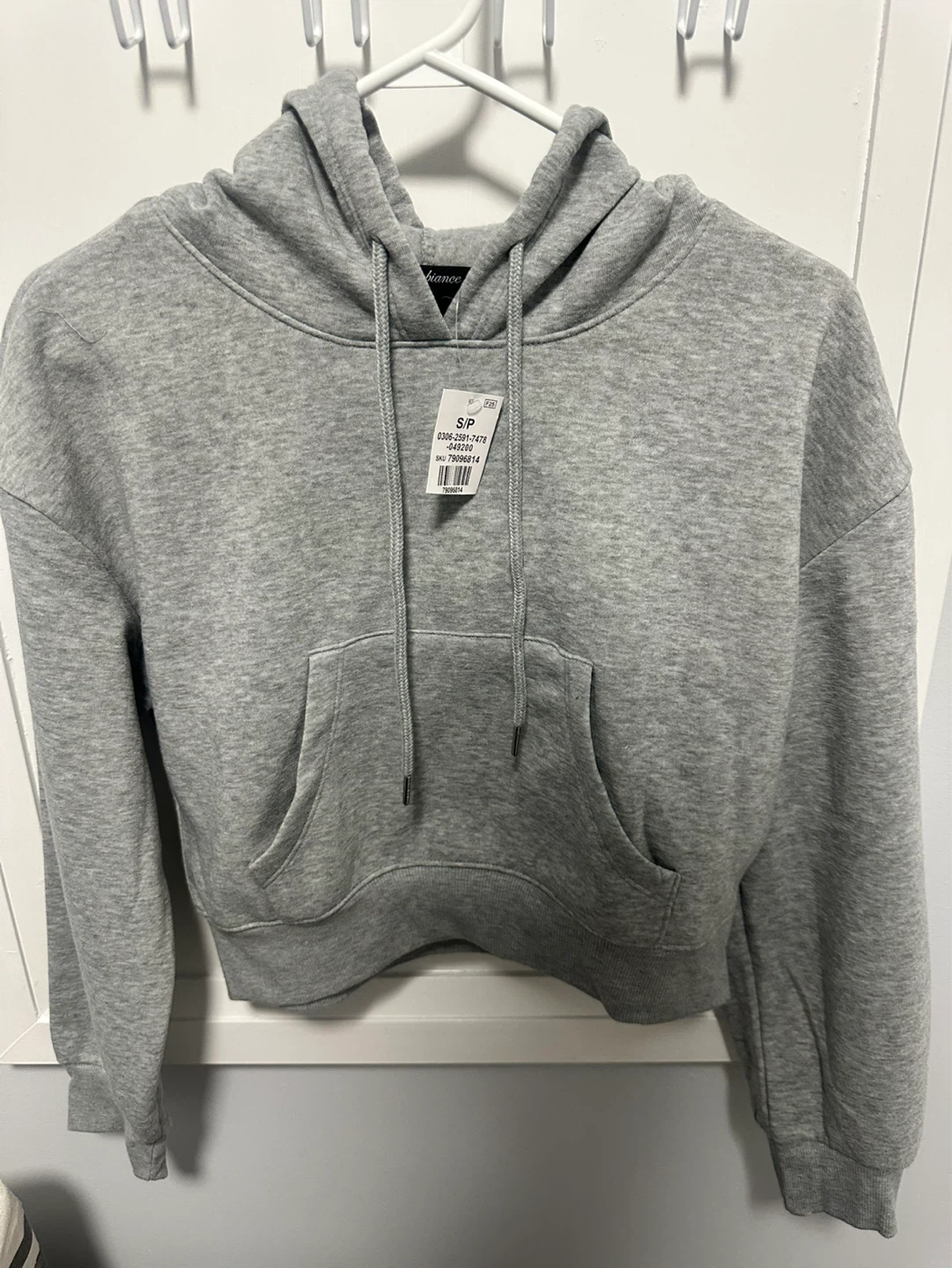 Grey Cropped Hoodie