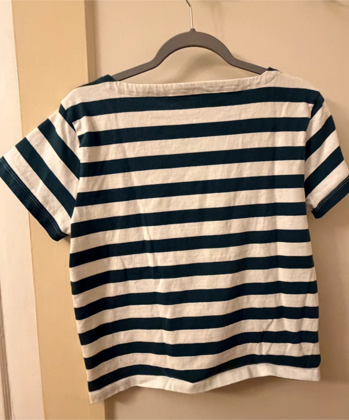 J. Crew Striped Boatneck T-Shirt with Gold Buttons - photo 4