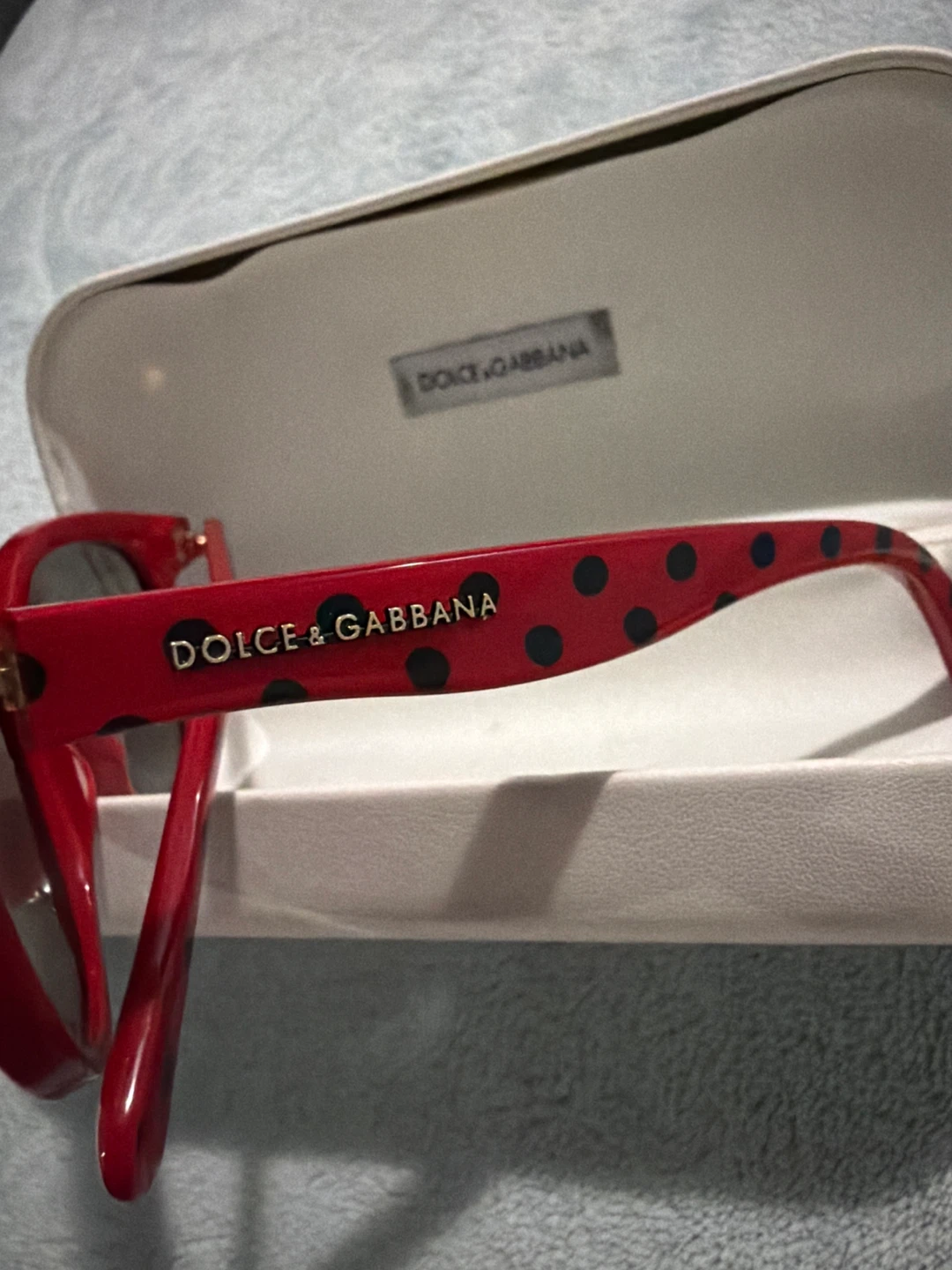 Dolce & Gabbana Red Black Polka Dot Sunglasses with Case - photo 2