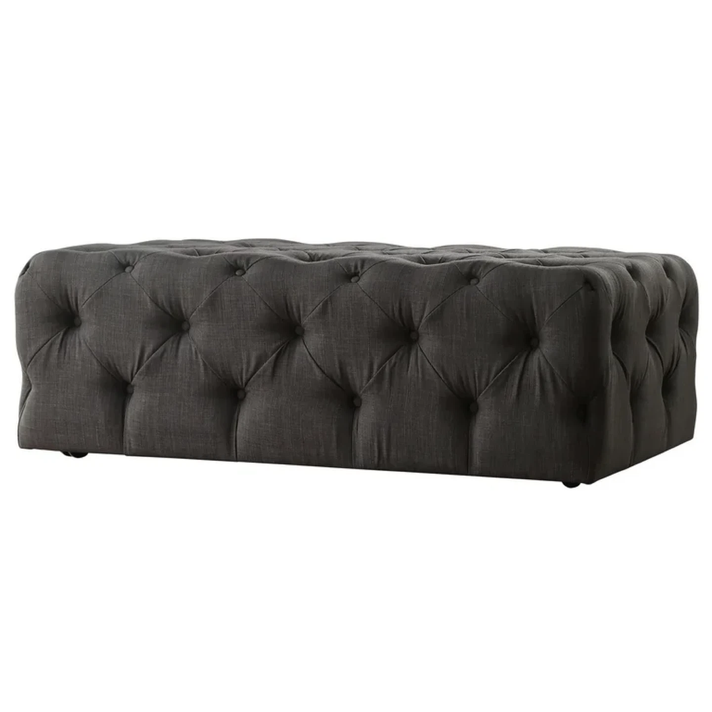 Dark grey tufted ottoman - photo 3