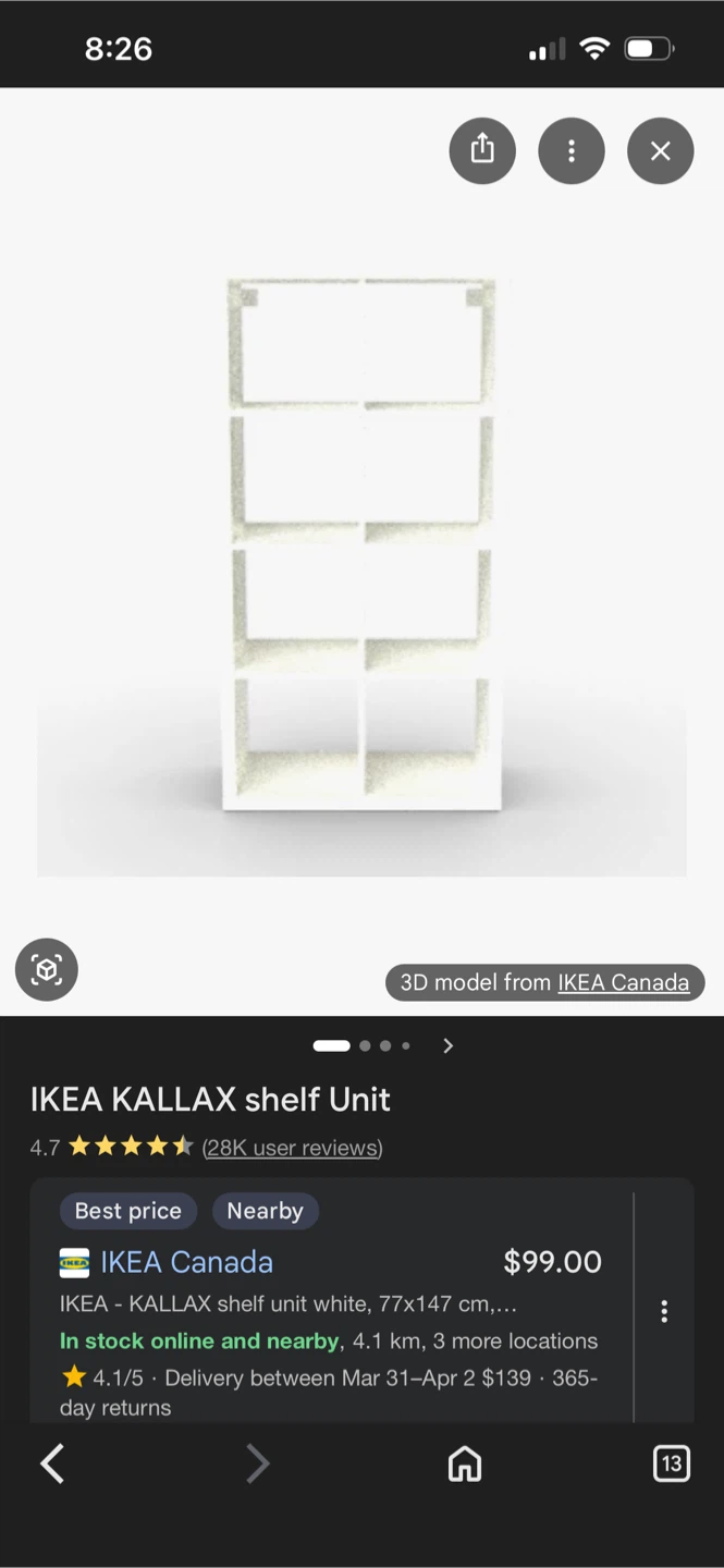 IKEA KALLAX Shelf Unit with 6 KOSINGEN Boxes