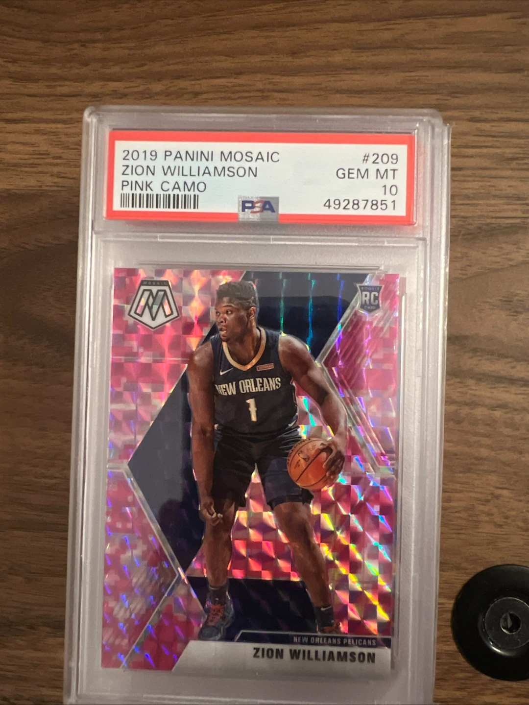 2019 Panini Mosaic Zion Williamson Pink Camo #209 PSA 10