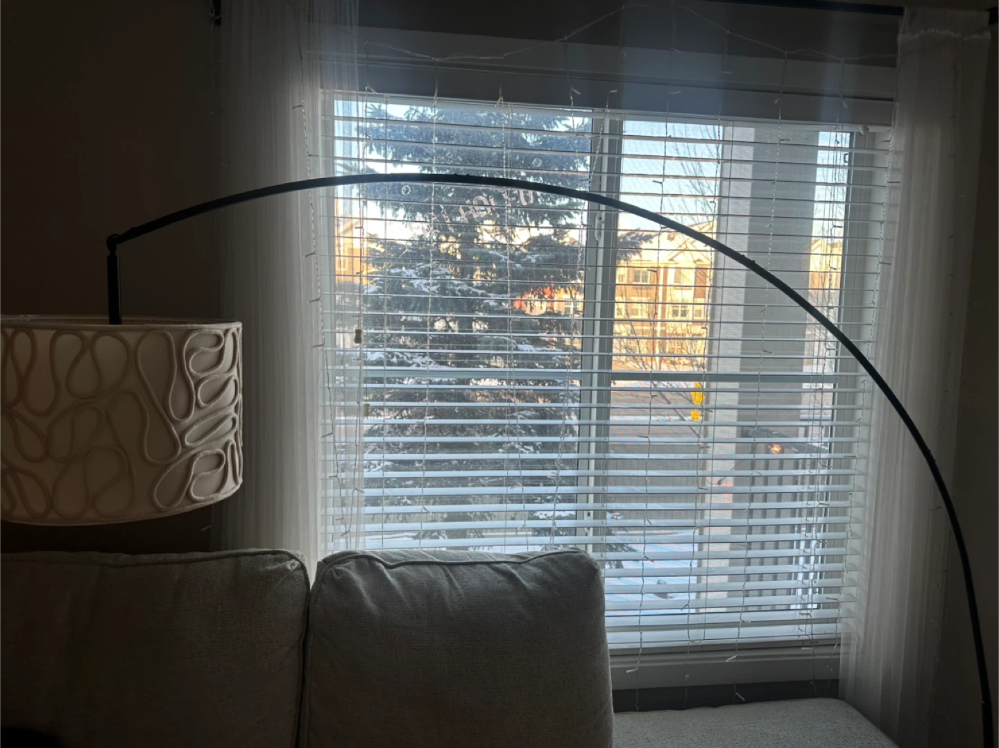 Cream Lamp Shade with Rope Design