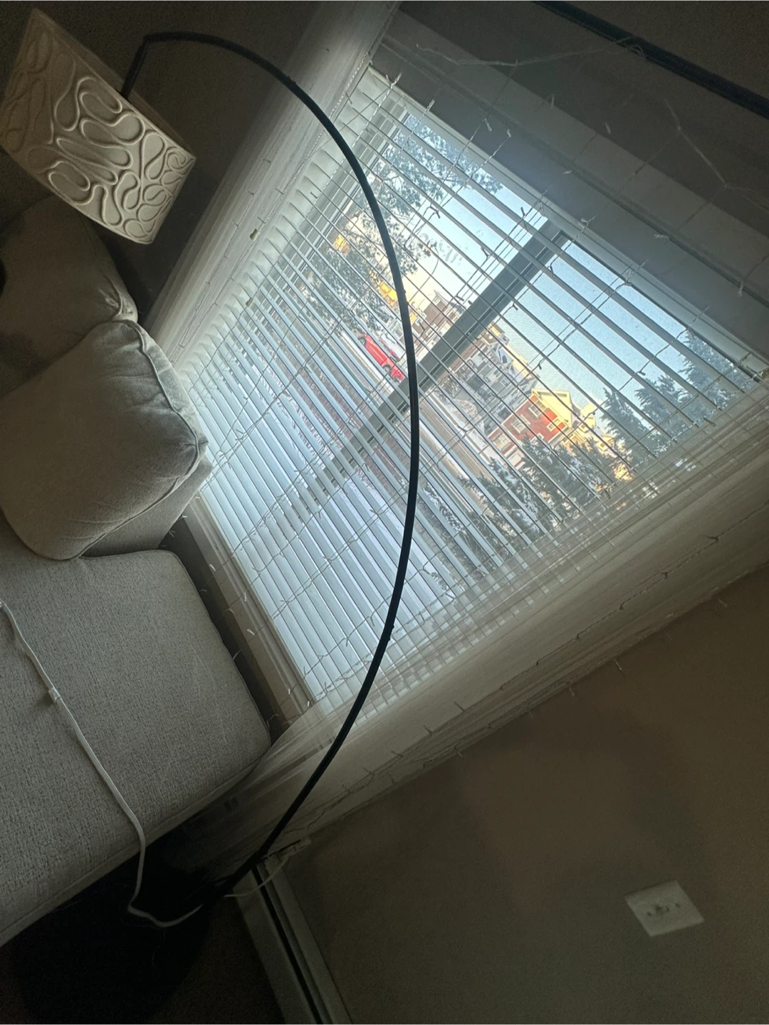 Cream Lamp Shade with Rope Design - photo 2