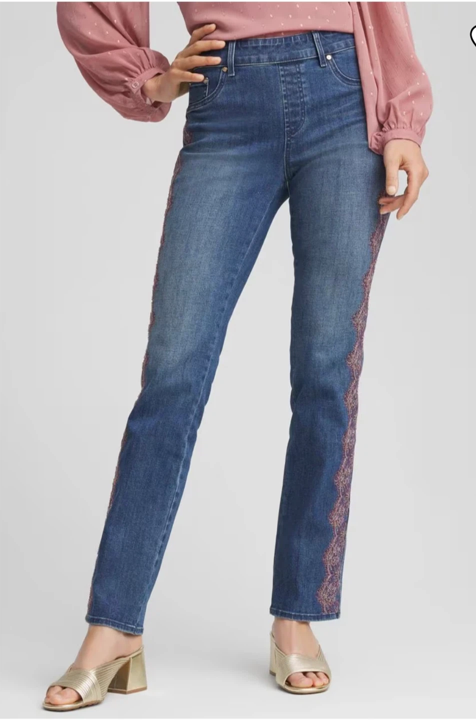 Chico's Straight Leg Jeans with Embellished Side - photo 2