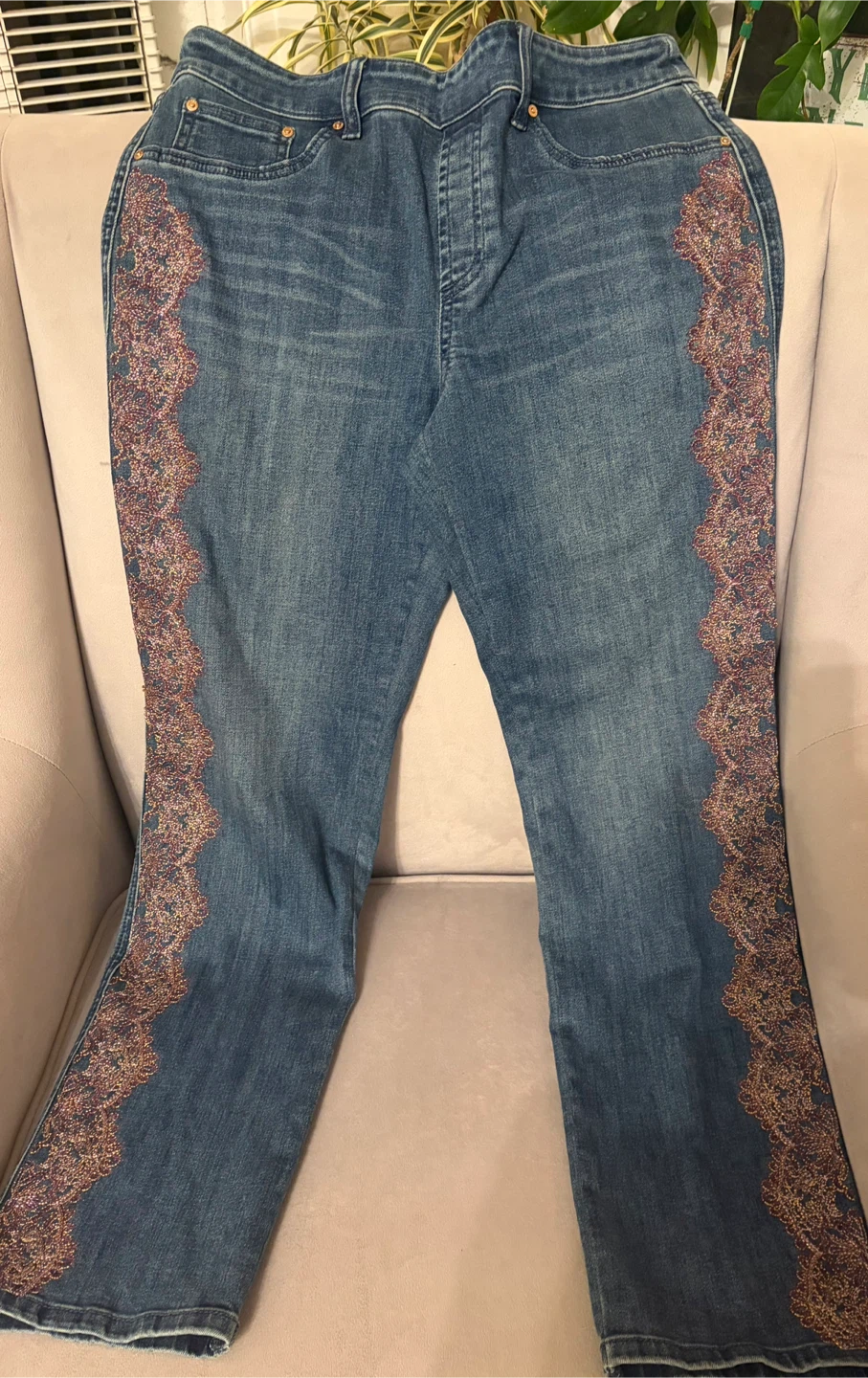 Chico's Straight Leg Jeans with Embellished Side - photo 3