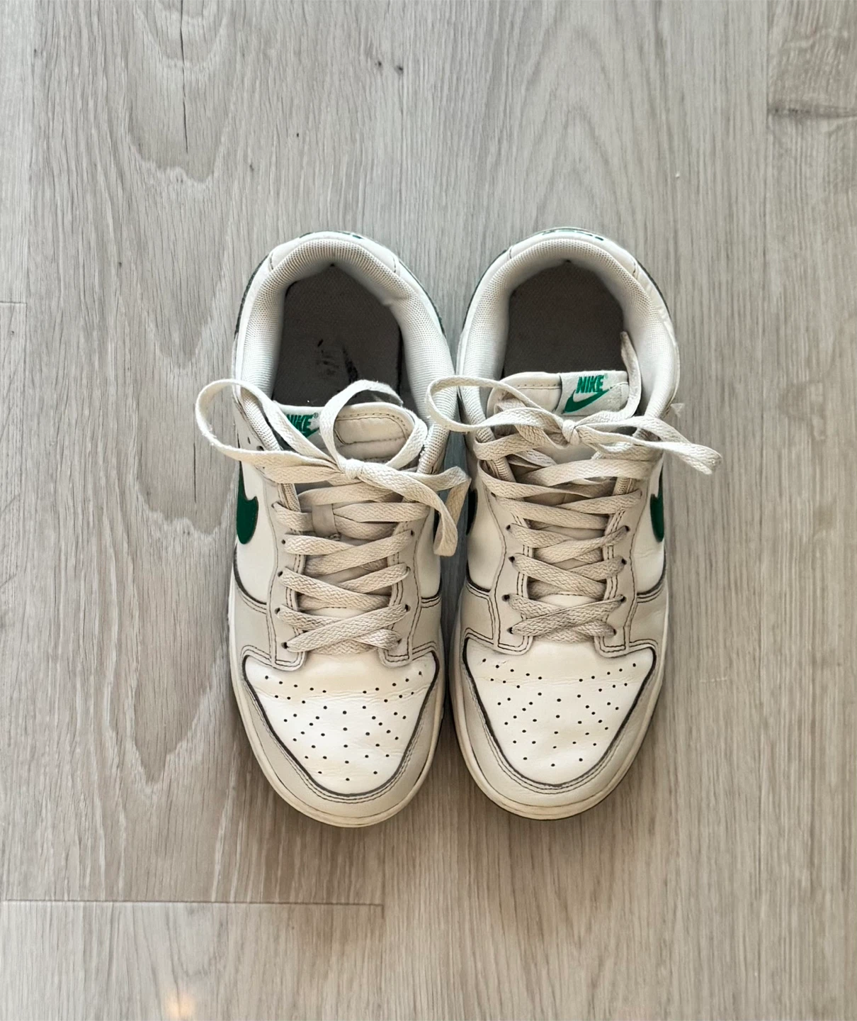 Nike Dunk Low White Green Men's Shoes Size 8 - photo 3
