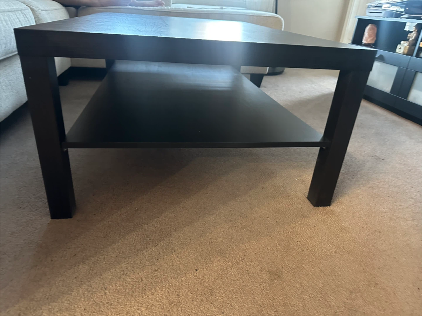 IKEA Black Coffee Table with Shelf - photo 2