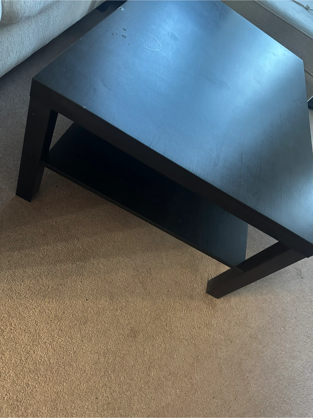 IKEA Black Coffee Table with Shelf