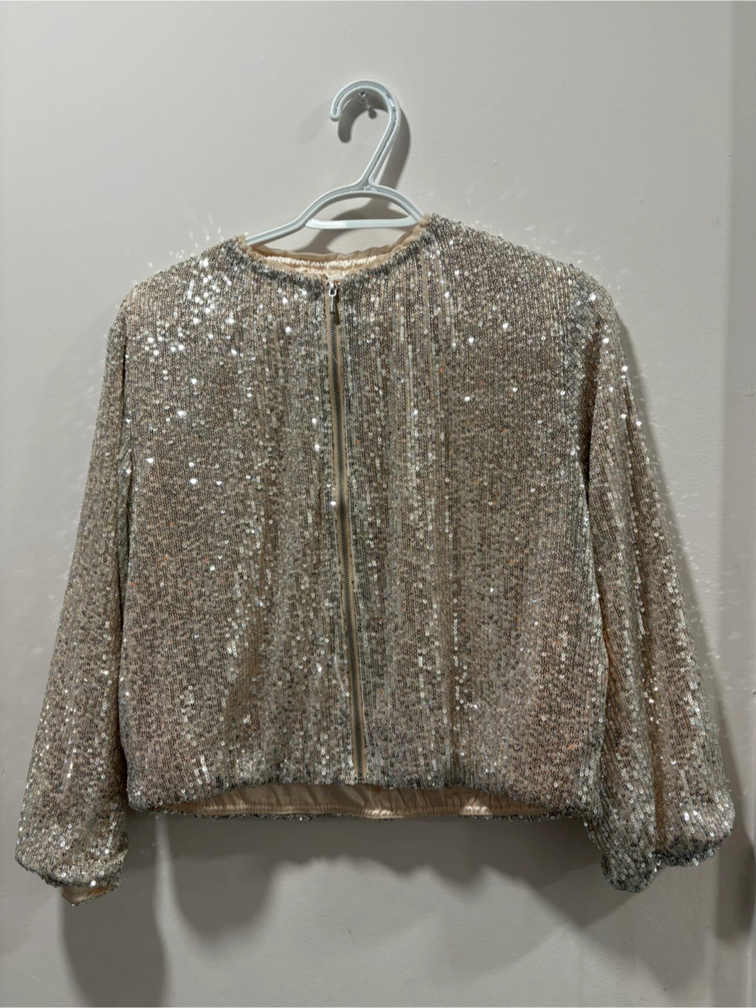 Zara Girls Sequin Bomber Jacket Size 9-10 Years