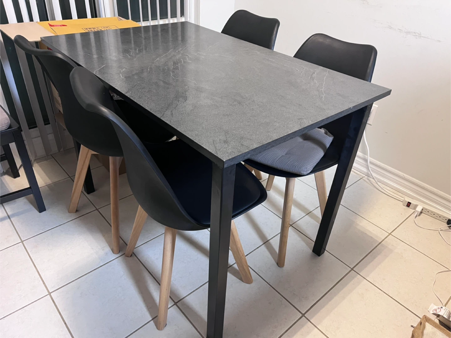 Dining Table with Stone-Look Top - photo 2