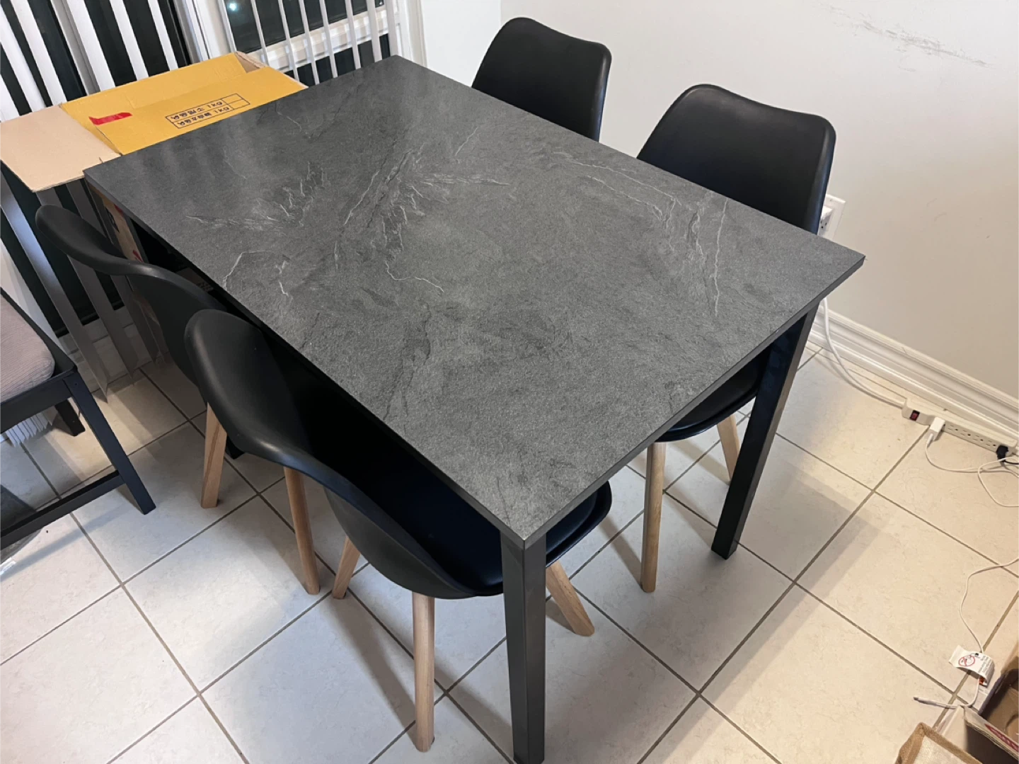 Dining Table with Stone-Look Top - photo 3