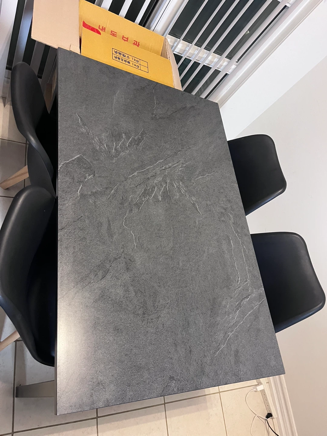 Dining Table with Stone-Look Top