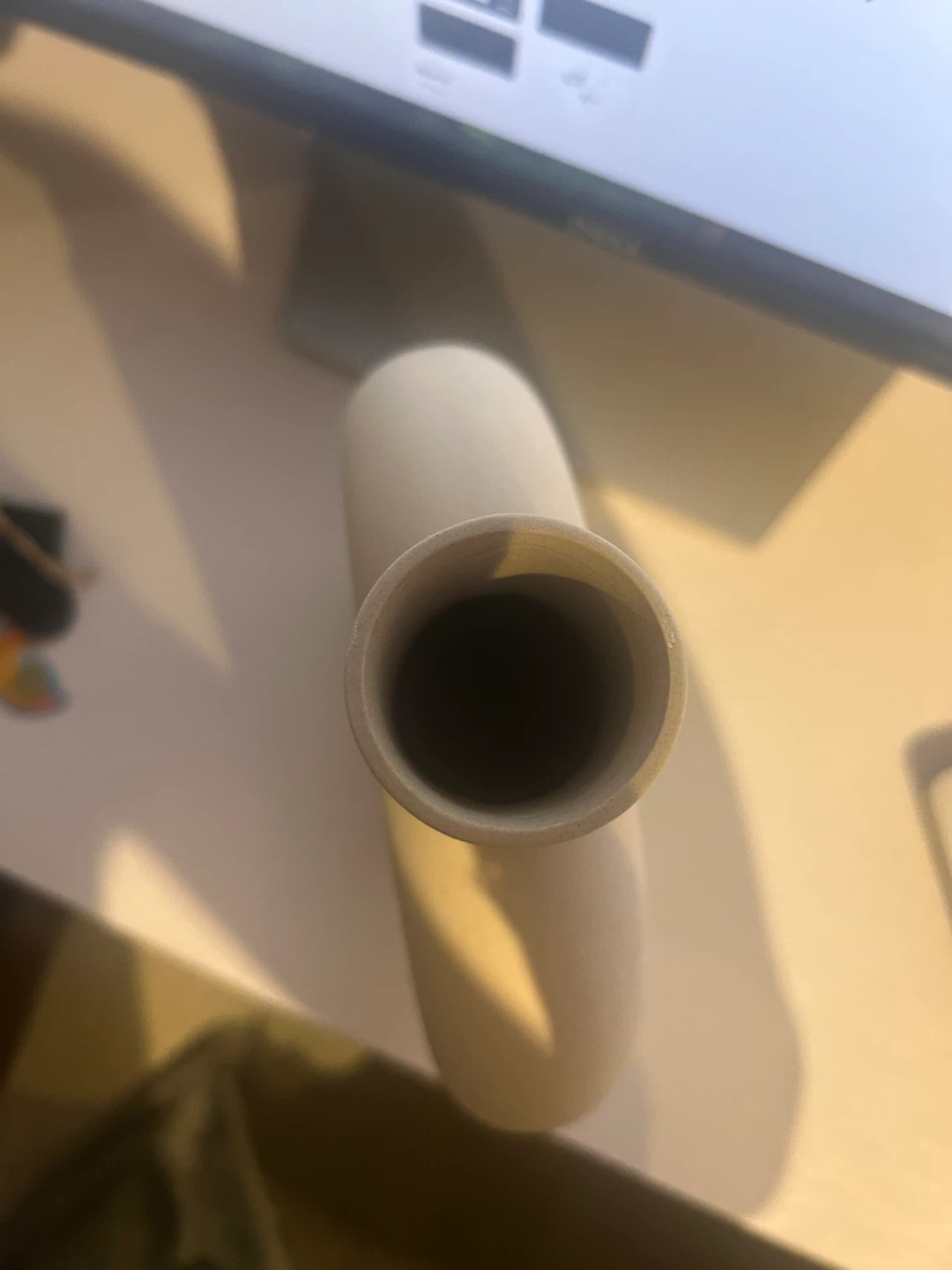 Cream Ceramic Ring Vase - photo 3
