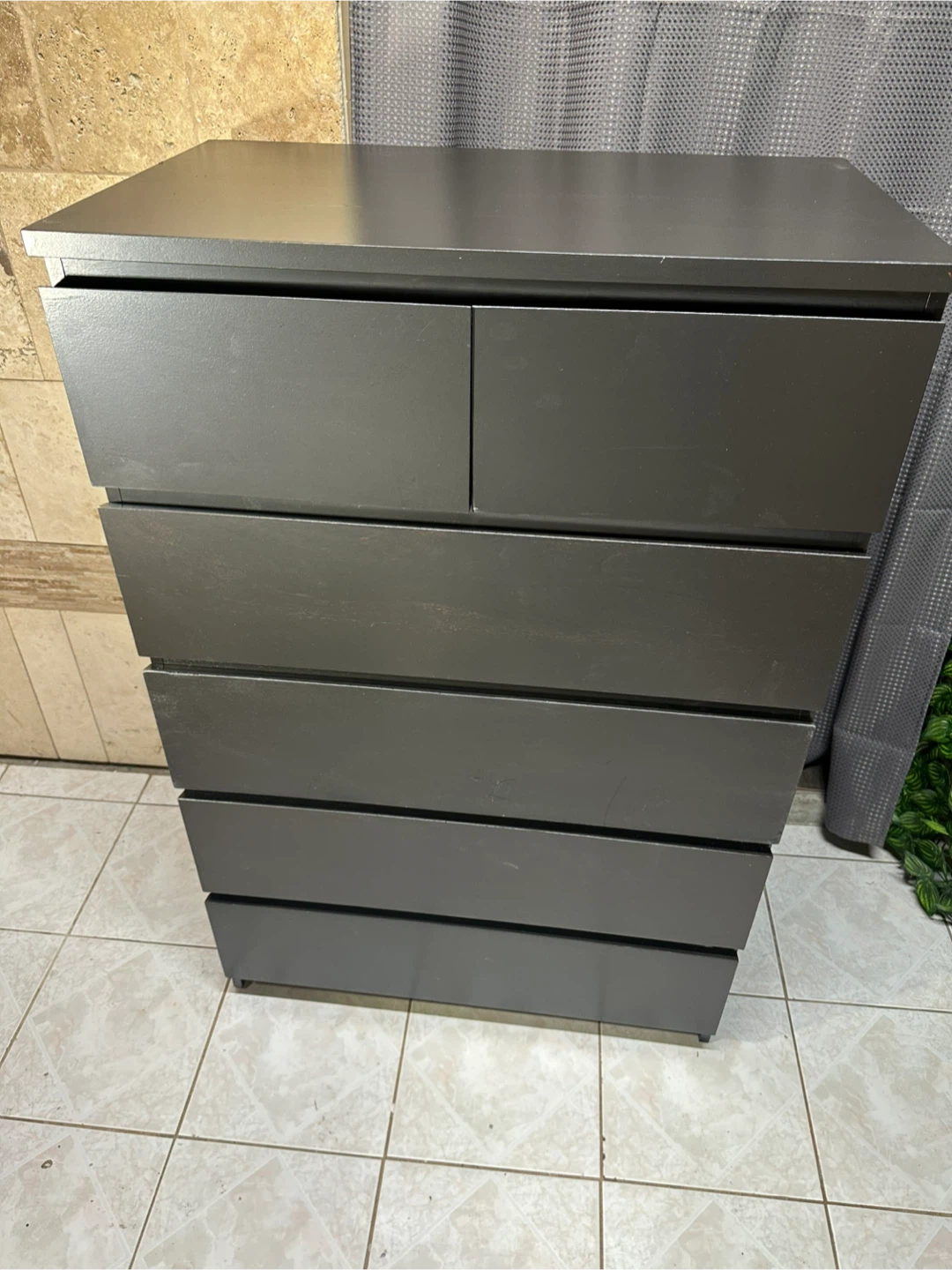 IKEA Dark Grey 6-Drawer Dresser