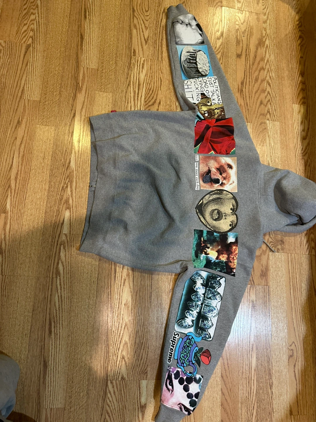 Supreme Spread Zip Up Hooded Sweatshirt (Heather Grey)