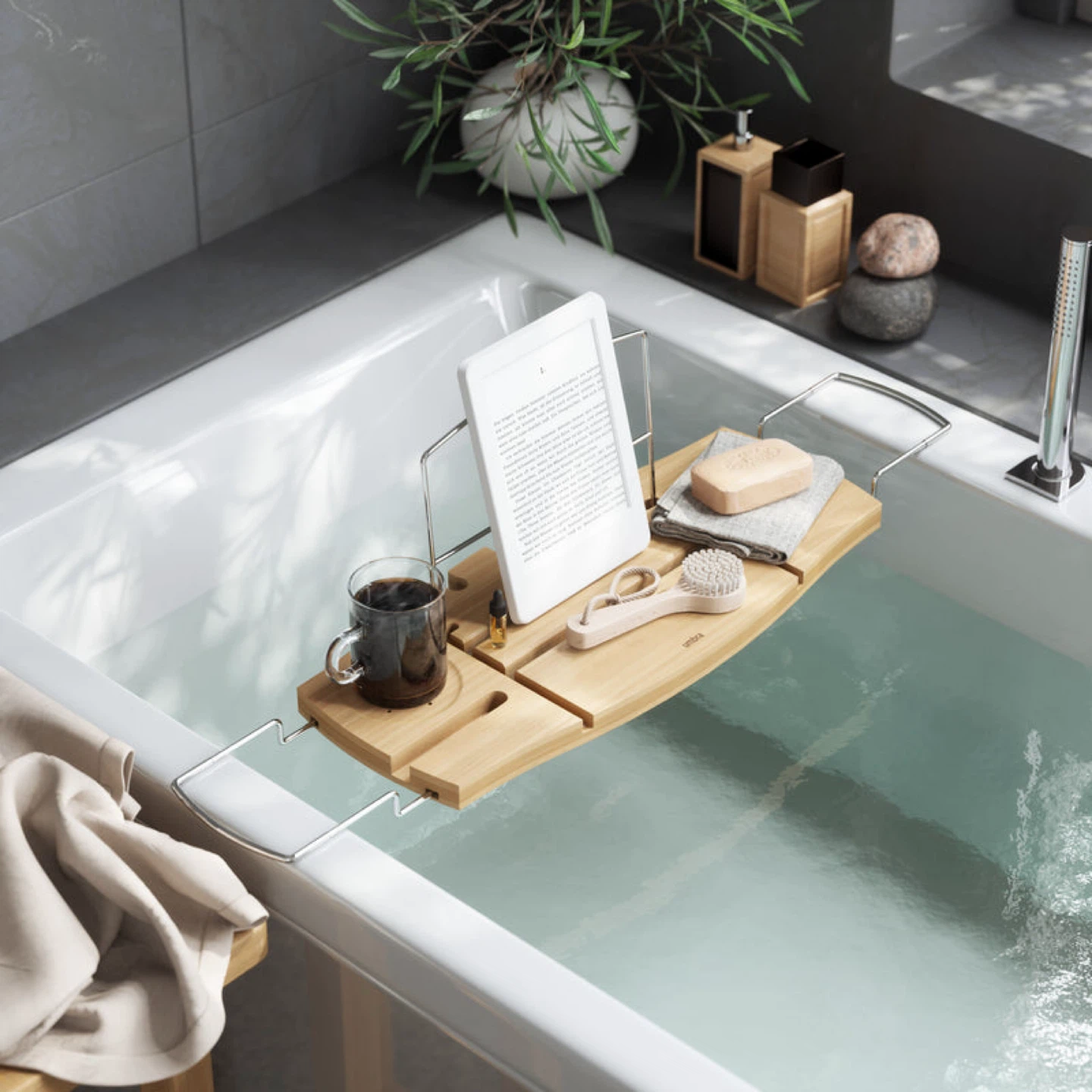 Umbra Bamboo Bath Caddy Tray - photo 4