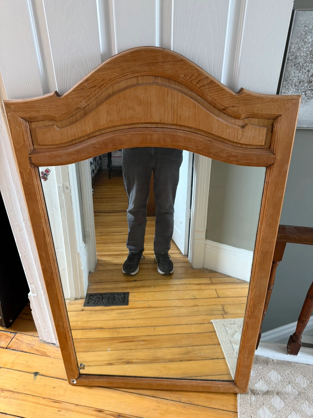 Vintage Wooden Framed Wall Mirror