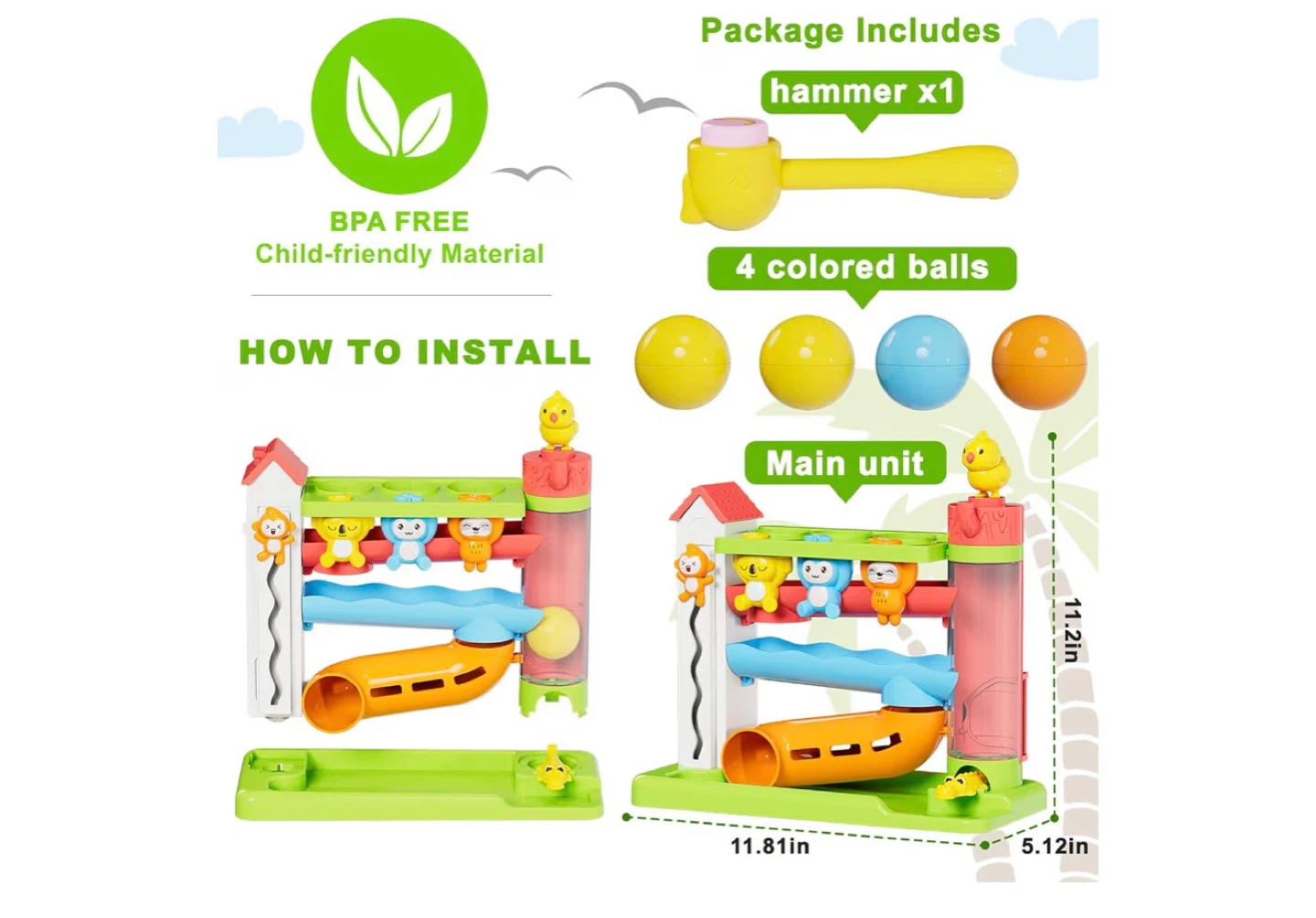 Baby / toddler ball drop toy - photo 3