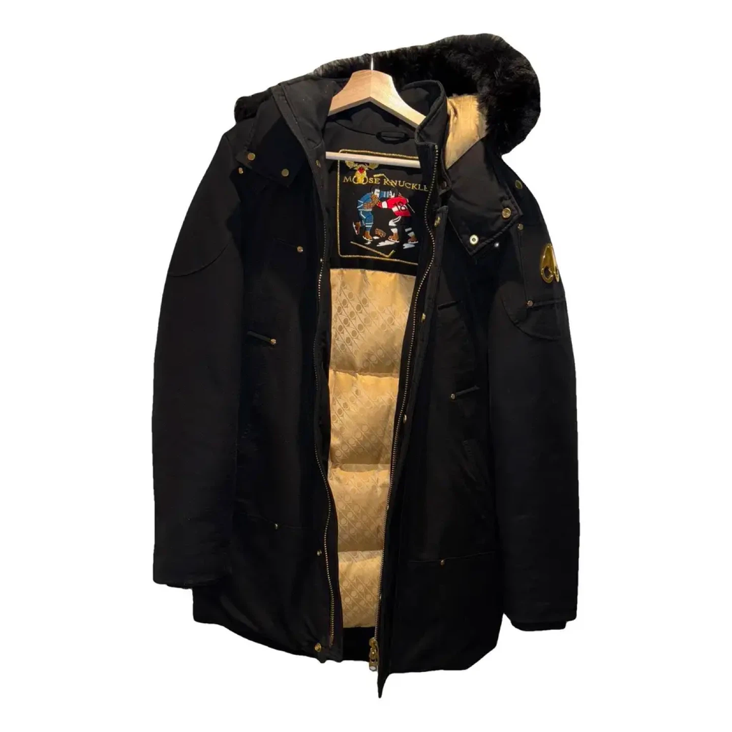 Moose Knuckles Black Down Parka xl