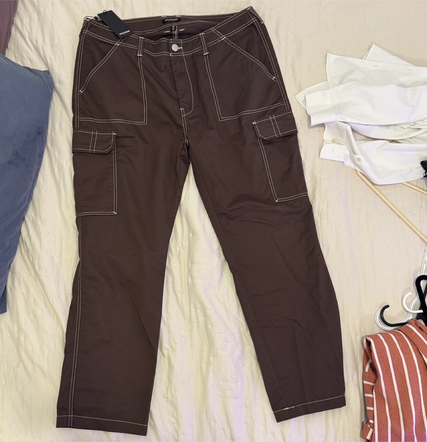 True Religion Bobby Baggy Cargo Pants Brown Size 38