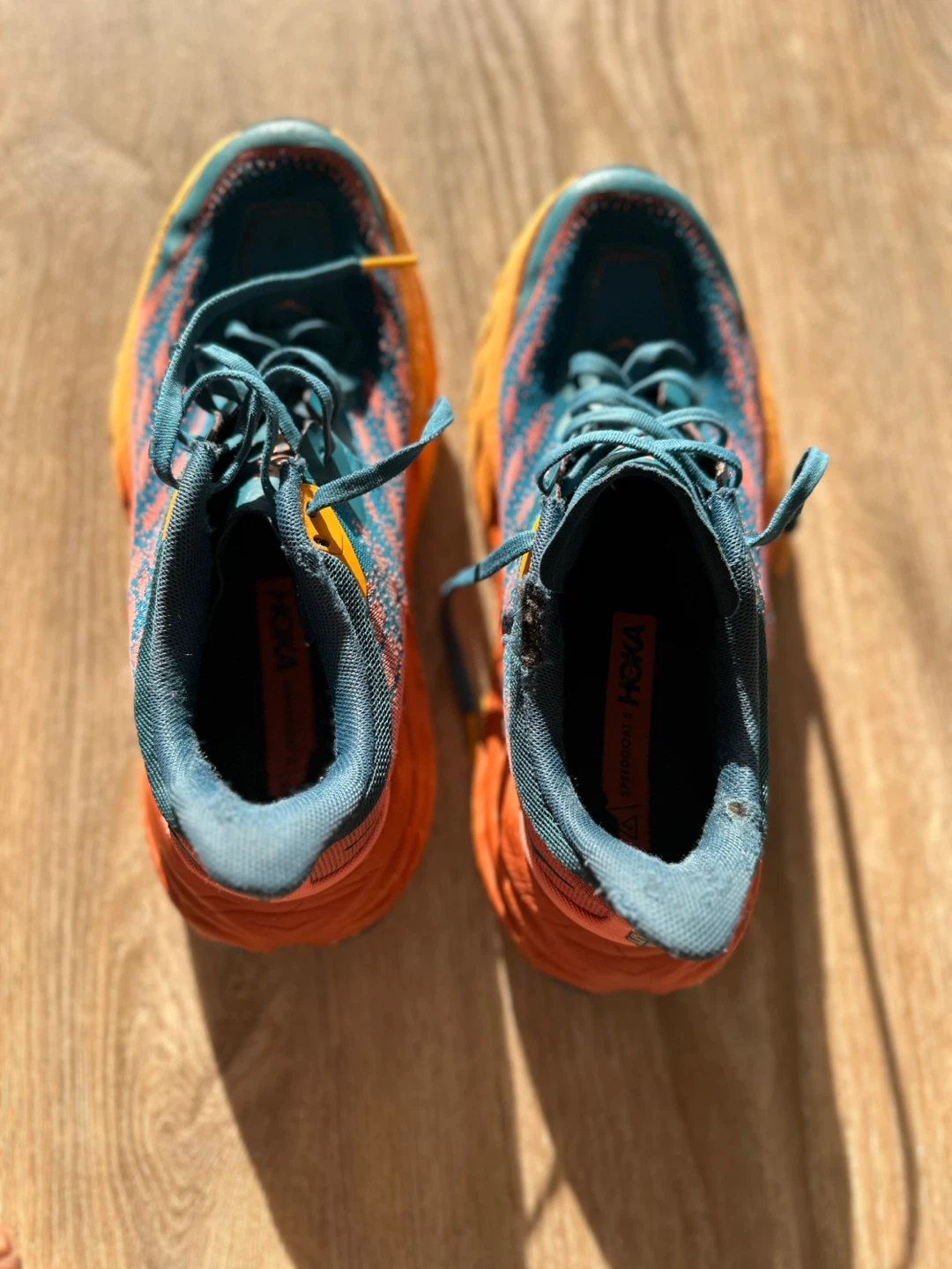 Hoka Speedgoat 5 Trail Running Shoes Orange/Teal - photo 2