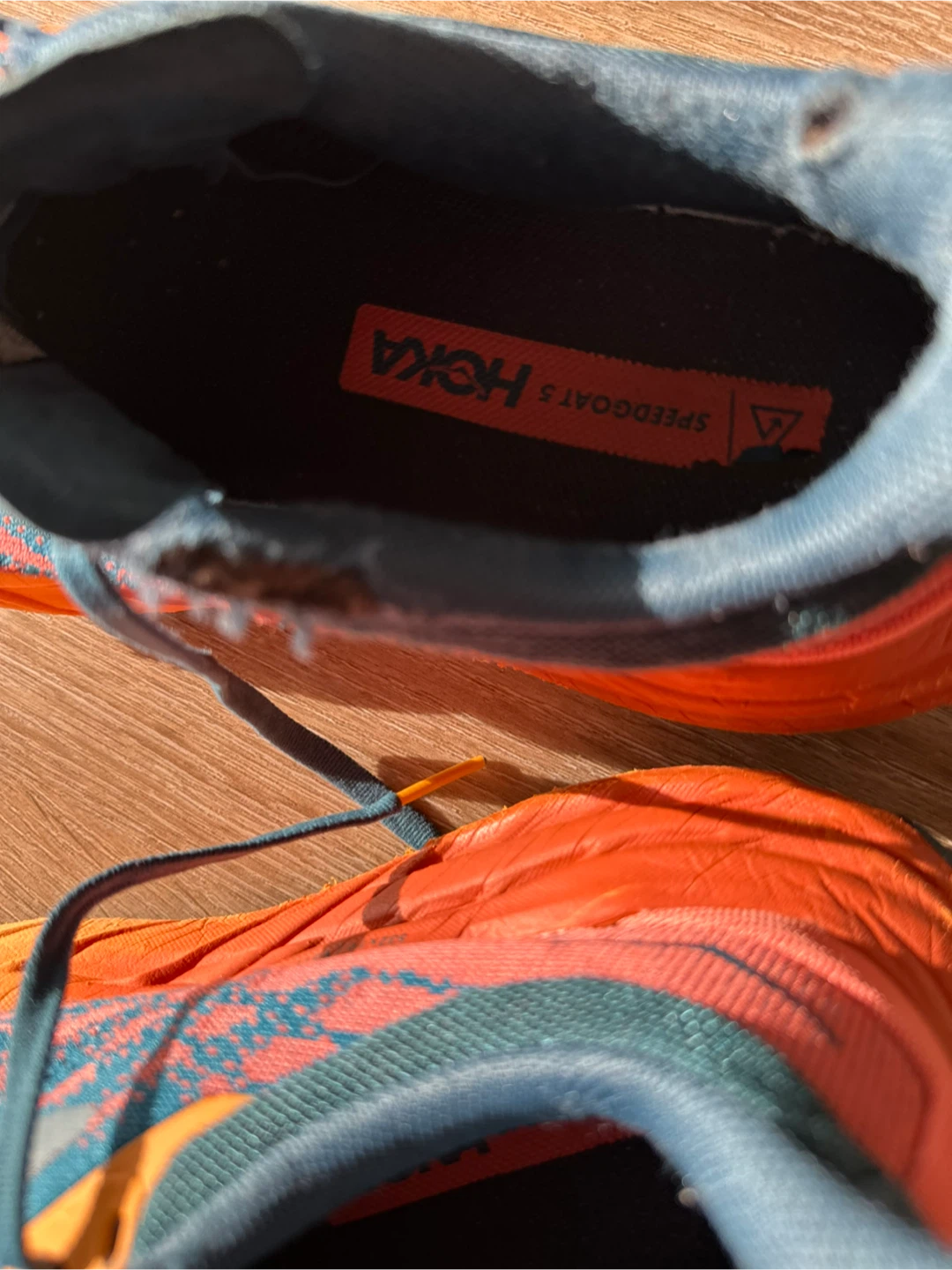 Hoka Speedgoat 5 Trail Running Shoes Orange/Teal - photo 4