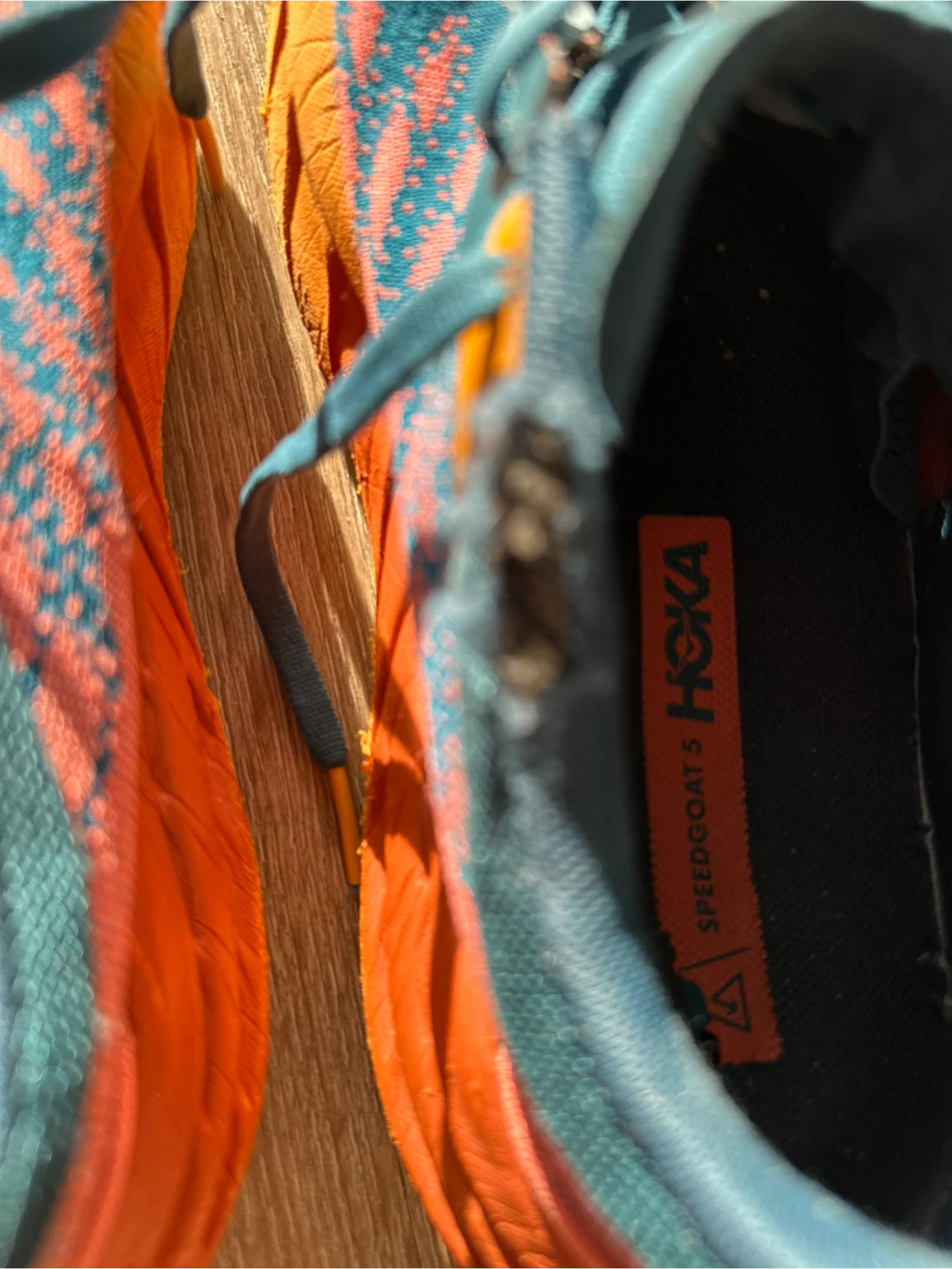 Hoka Speedgoat 5 Trail Running Shoes Orange/Teal - photo 3