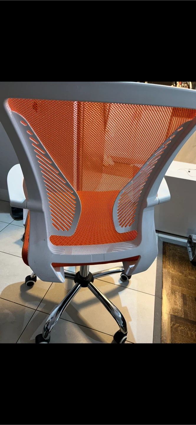 Orange and White Mesh Office Chair - photo 2