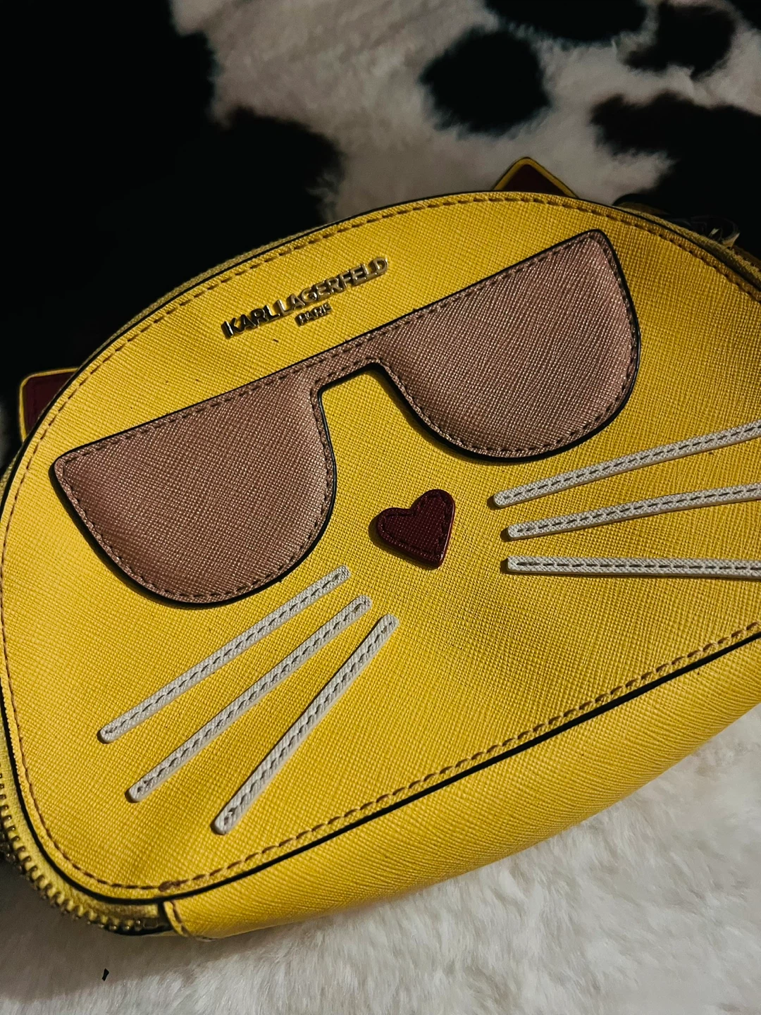 Karl Lagerfeld Paris yellow kitty crossbody purse - photo 2