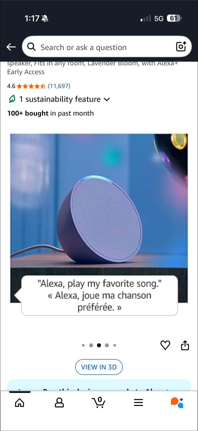 Amazon Echo Pop Lavender Bloom Smart Speaker - photo 3