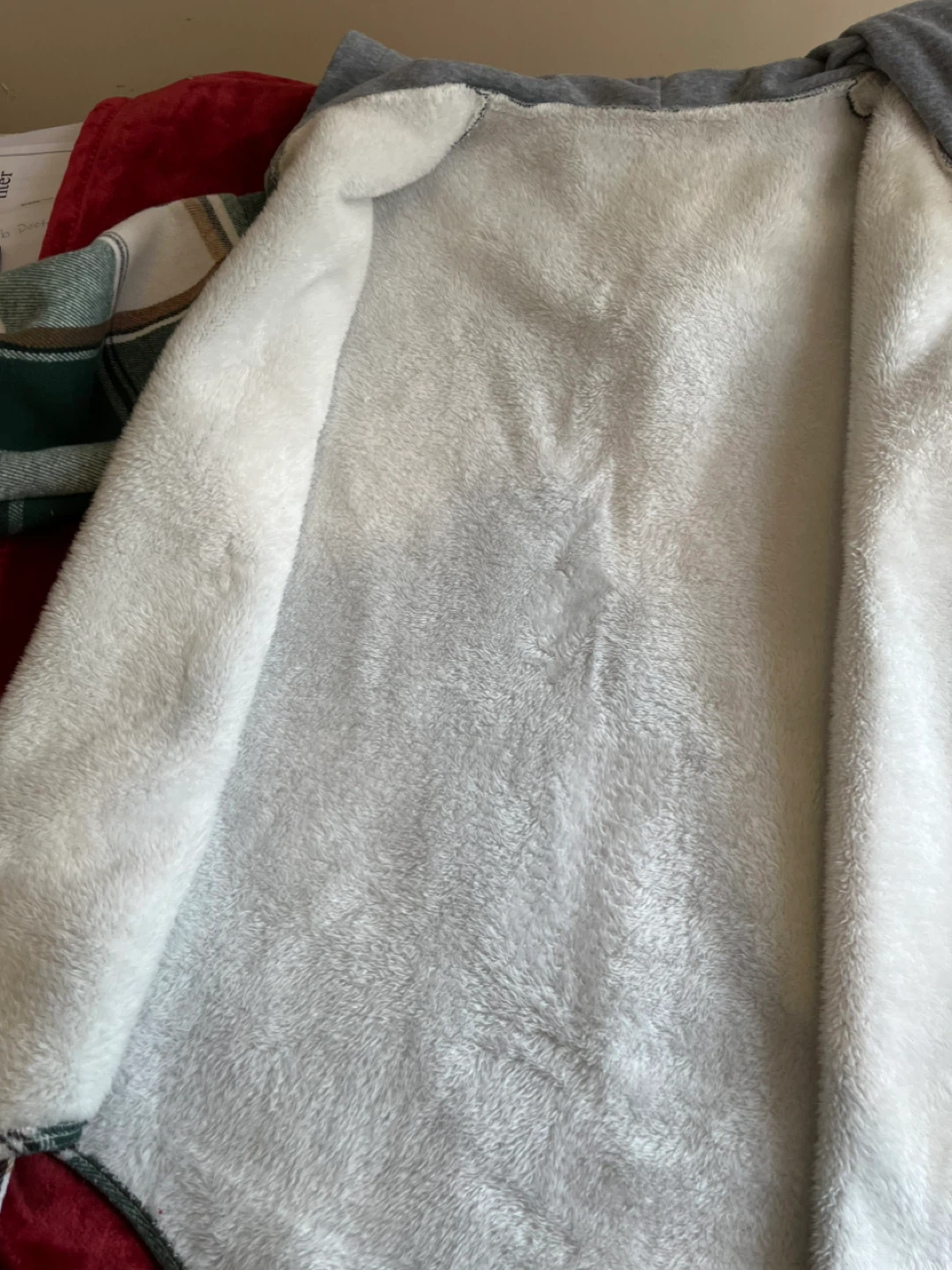 Flannel Hooded Shirt Jacket 🥕 with Sherpa Lining - photo 4