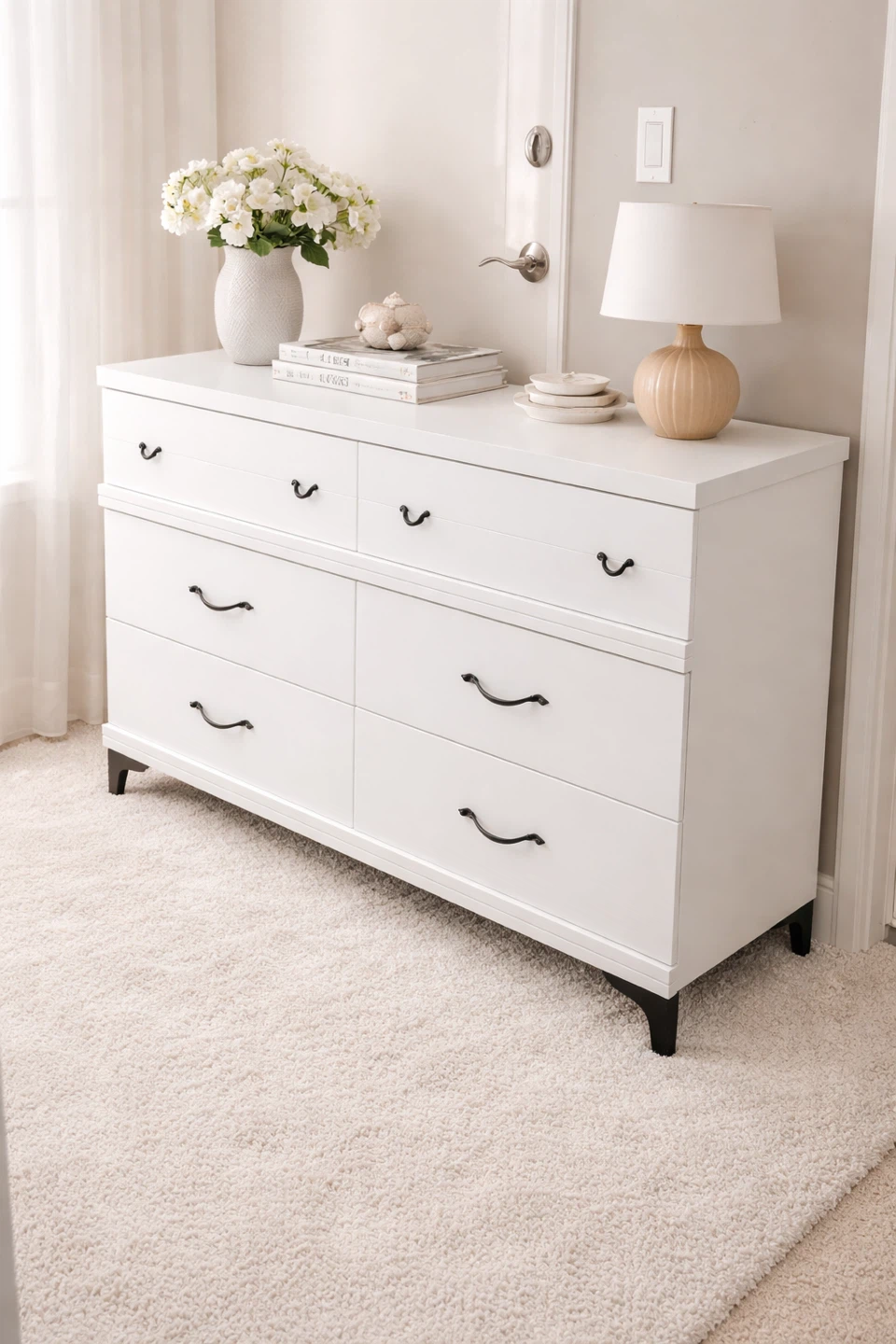 White 6-Drawer Dresser - photo 3