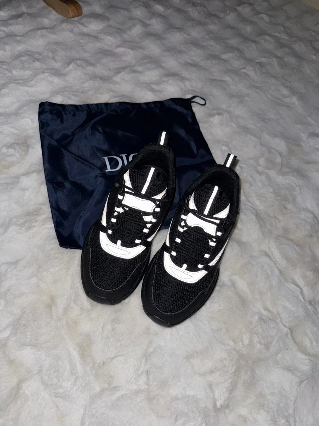 Dior B23 Sneakers Black Reflective Size 43
