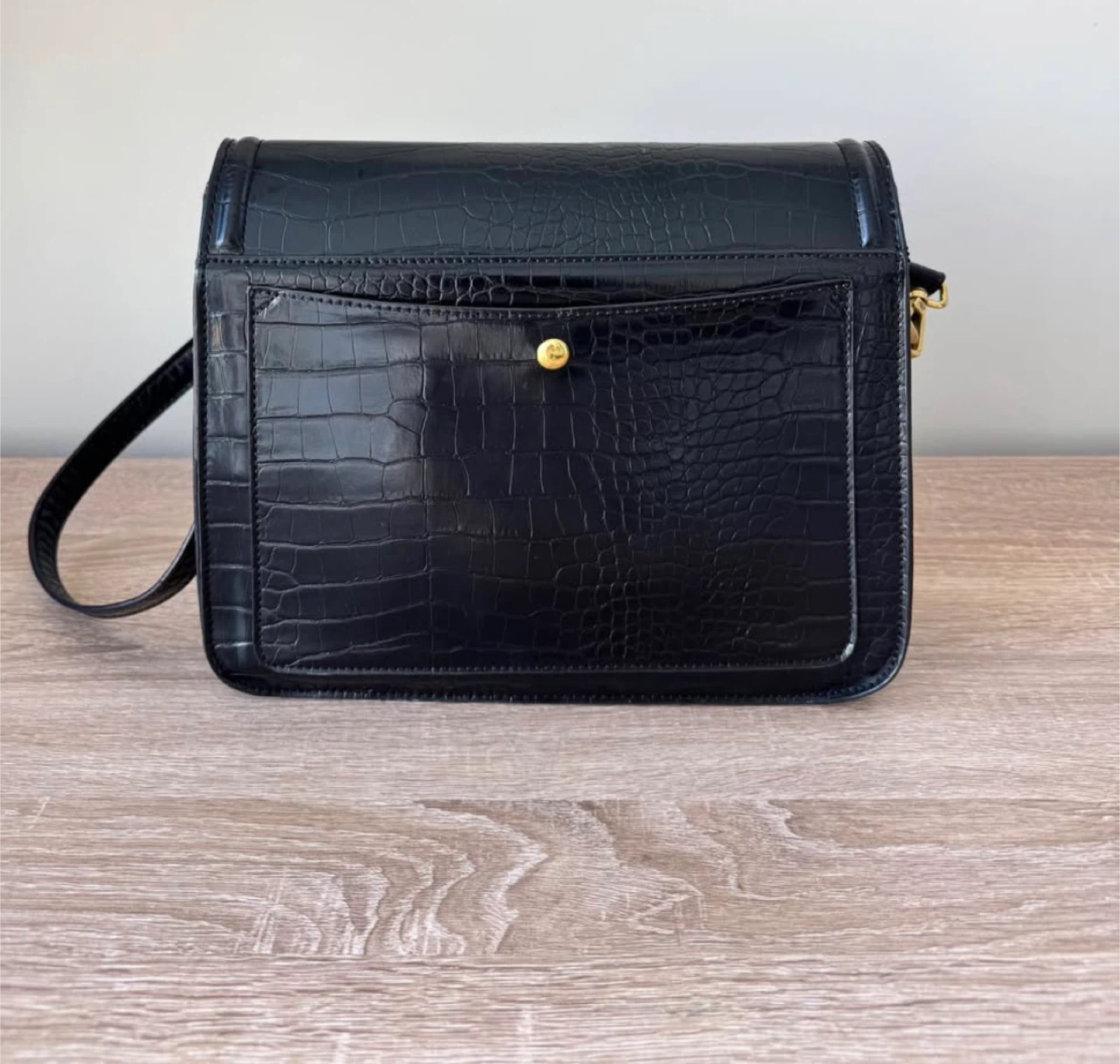 Pixie Mood Black Croc Embossed Shoulder Bag - photo 2
