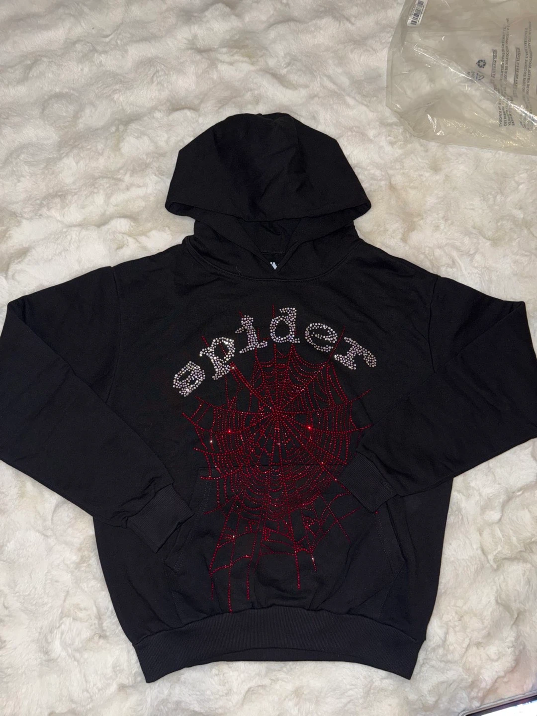 SPIDER rhinestone hoodie black size S