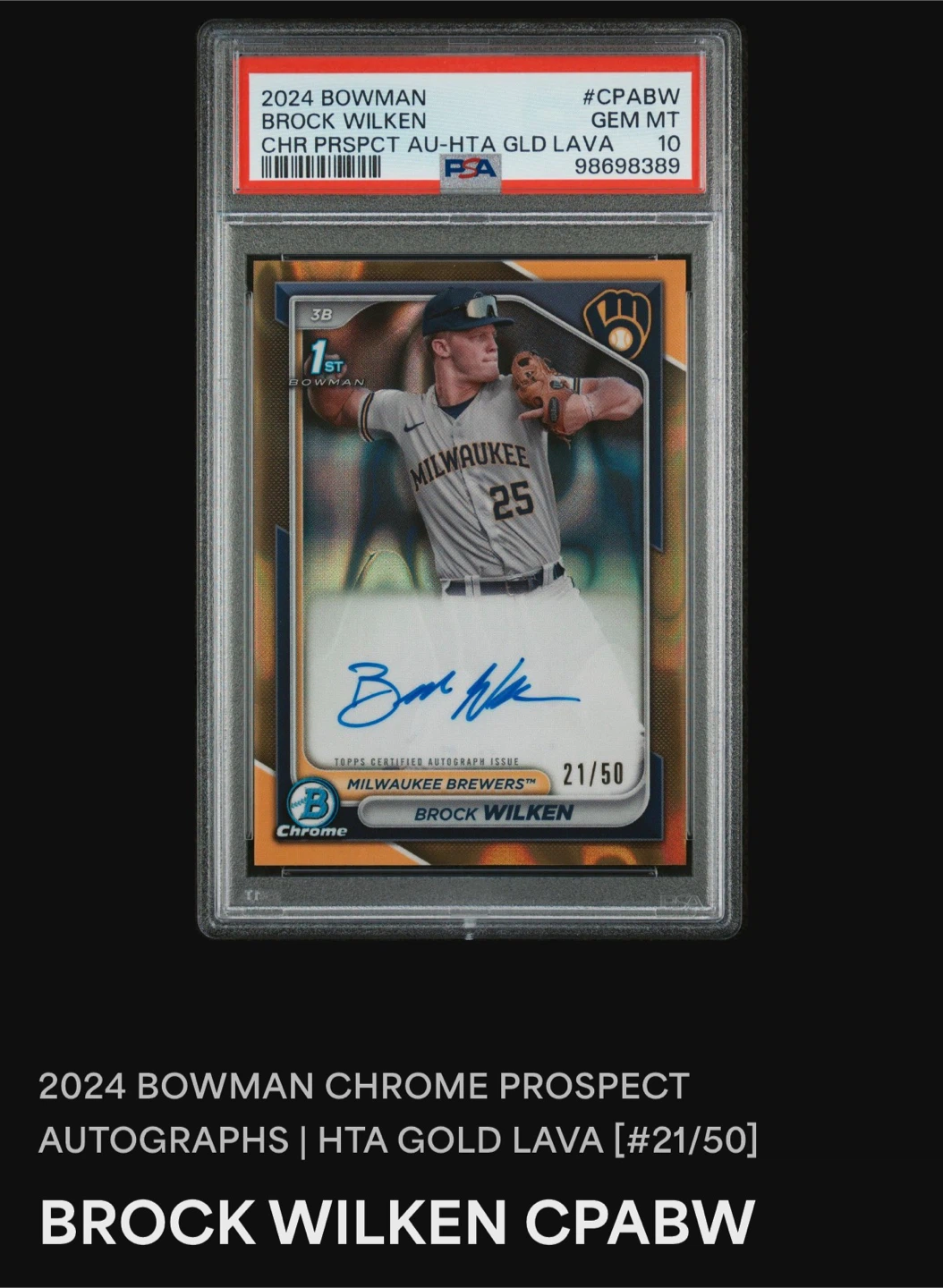 Brock Wilken Psa 10 Baseball card