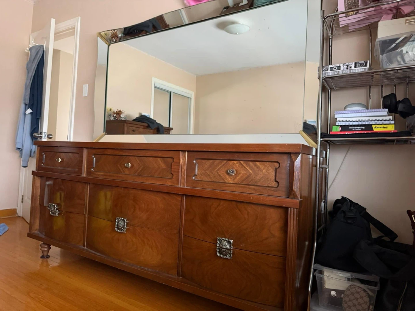 Wooden Dresser with Mirror