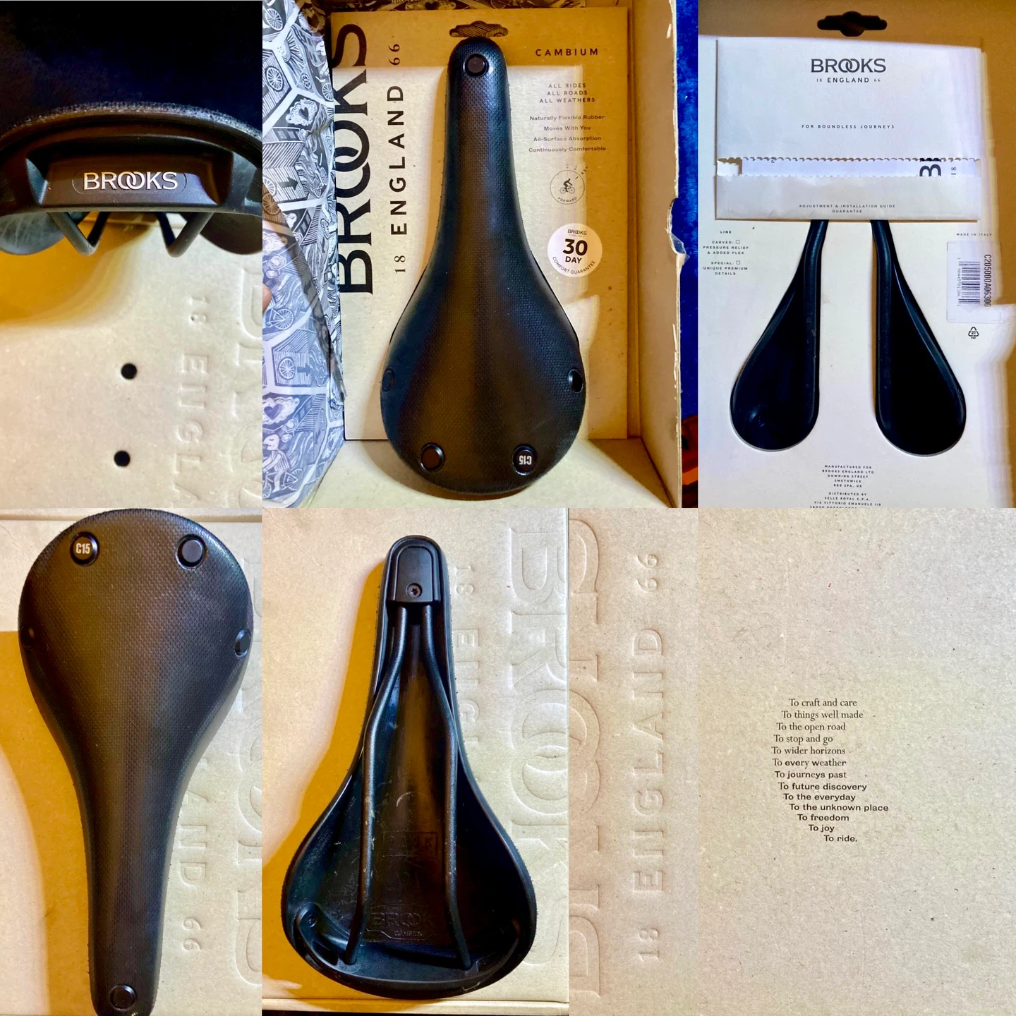 Black Brooks Cambium C15 All Weather Bicycle Saddle